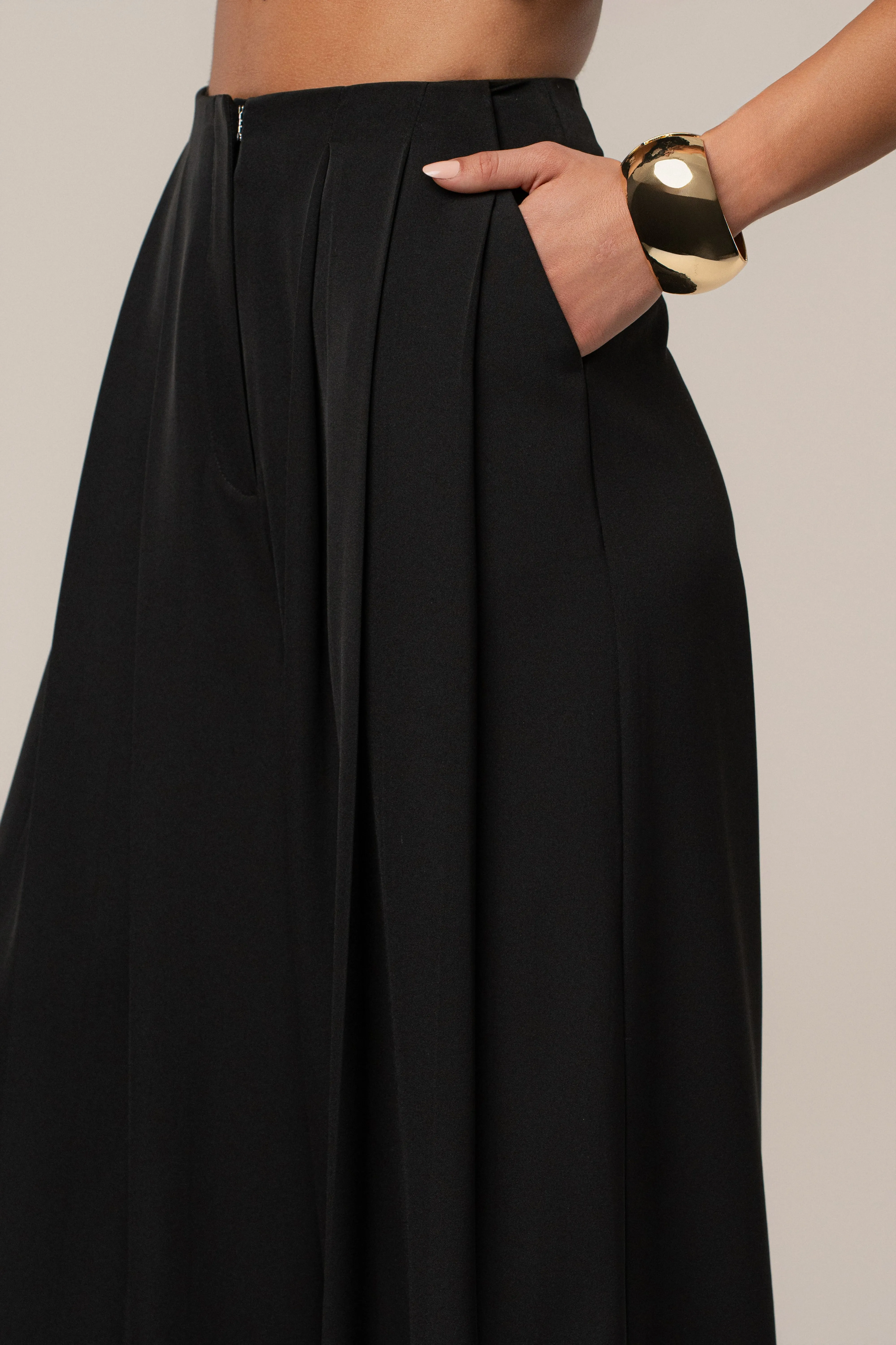 Black Summer Ease Wide Leg Pants sold by JLUXLABEL product image thumbnail 4