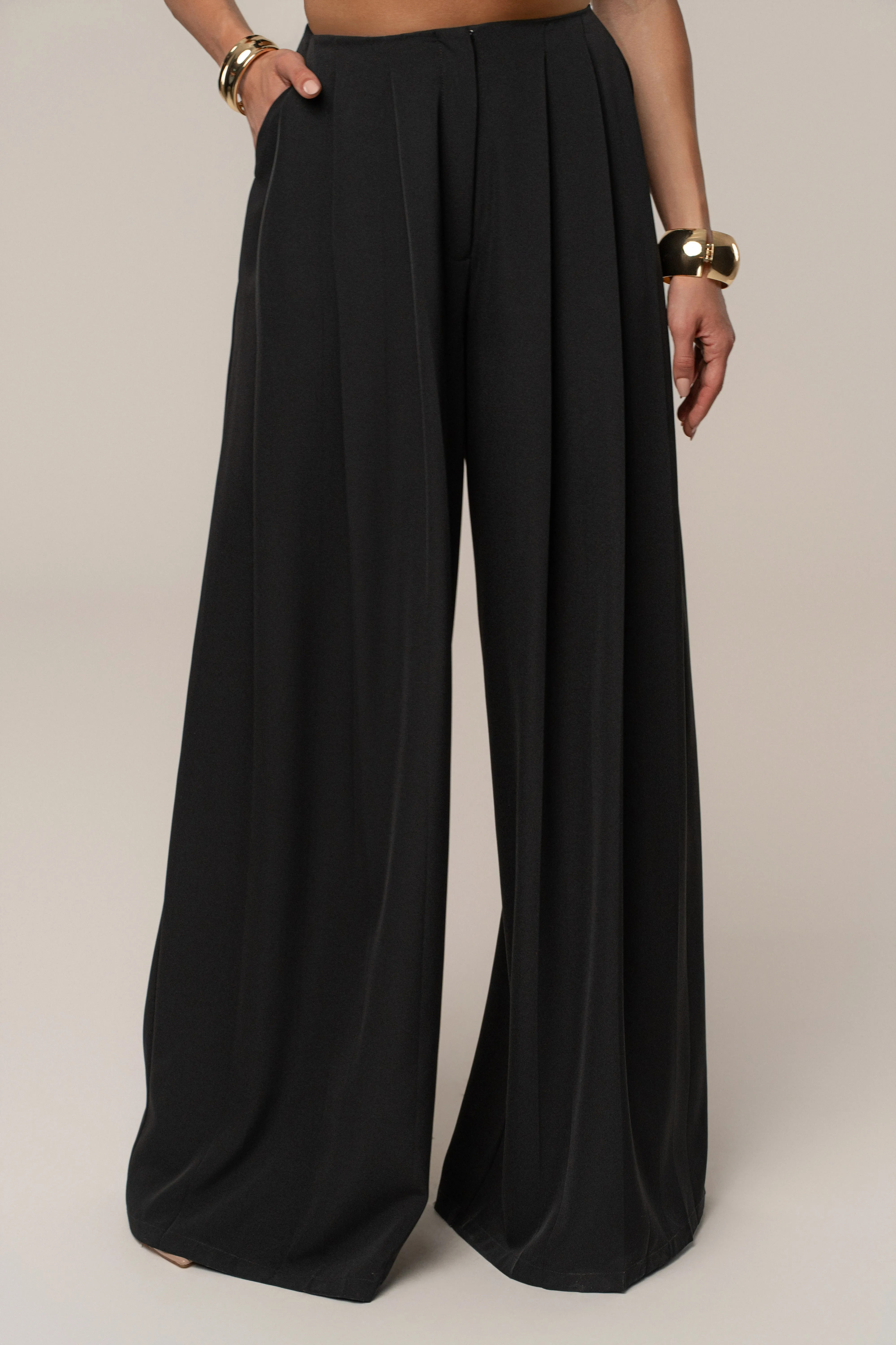 Black Summer Ease Wide Leg Pants sold by JLUXLABEL product image thumbnail 2