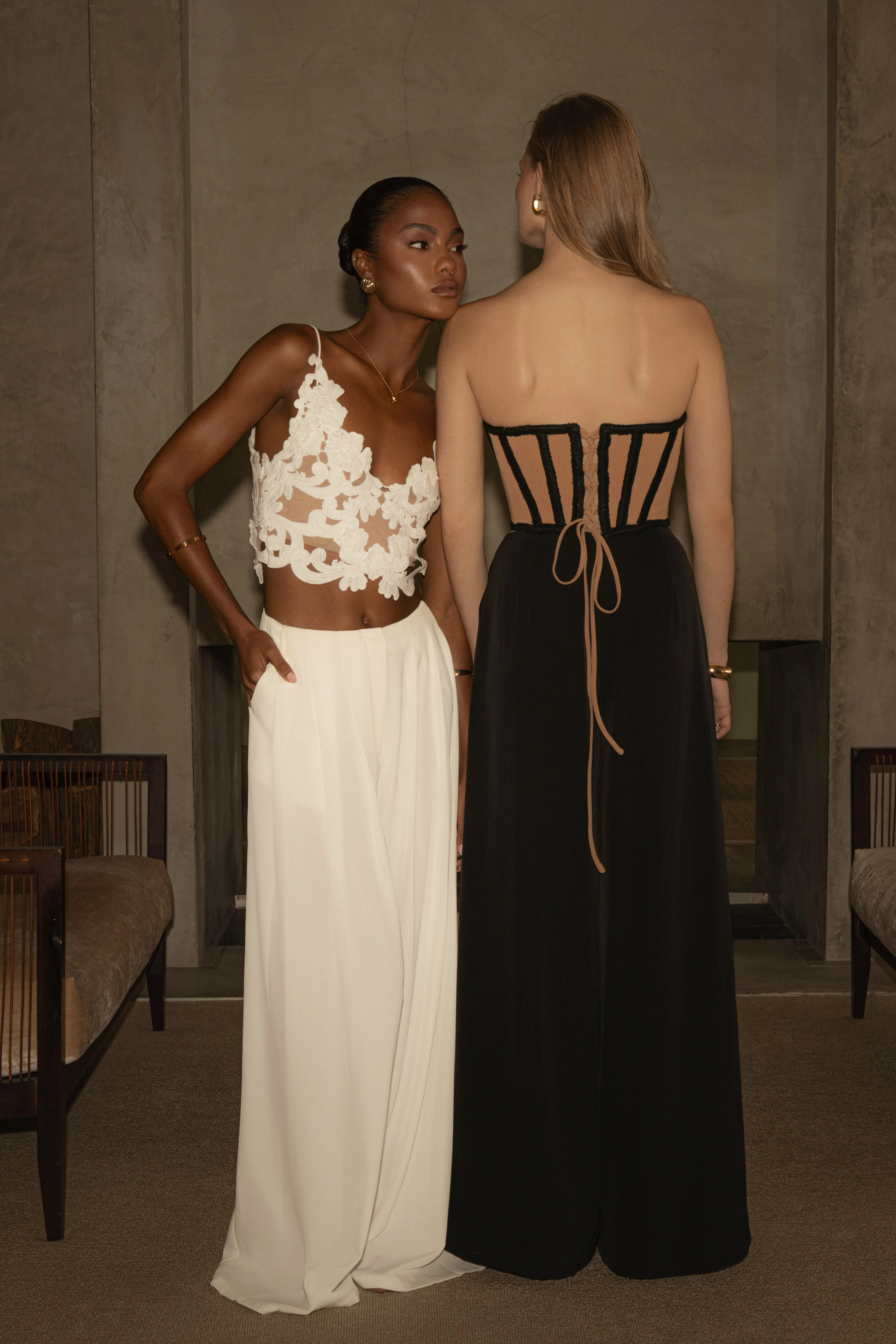 White Summer Ease Wide Leg Pants sold by JLUXLABEL product image thumbnail 4