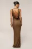 Bronze Charmed Metallic Drape Dress sold by JLUXLABEL