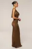 Bronze Charmed Metallic Drape Dress sold by JLUXLABEL