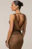 Bronze Charmed Metallic Drape Dress sold by JLUXLABEL