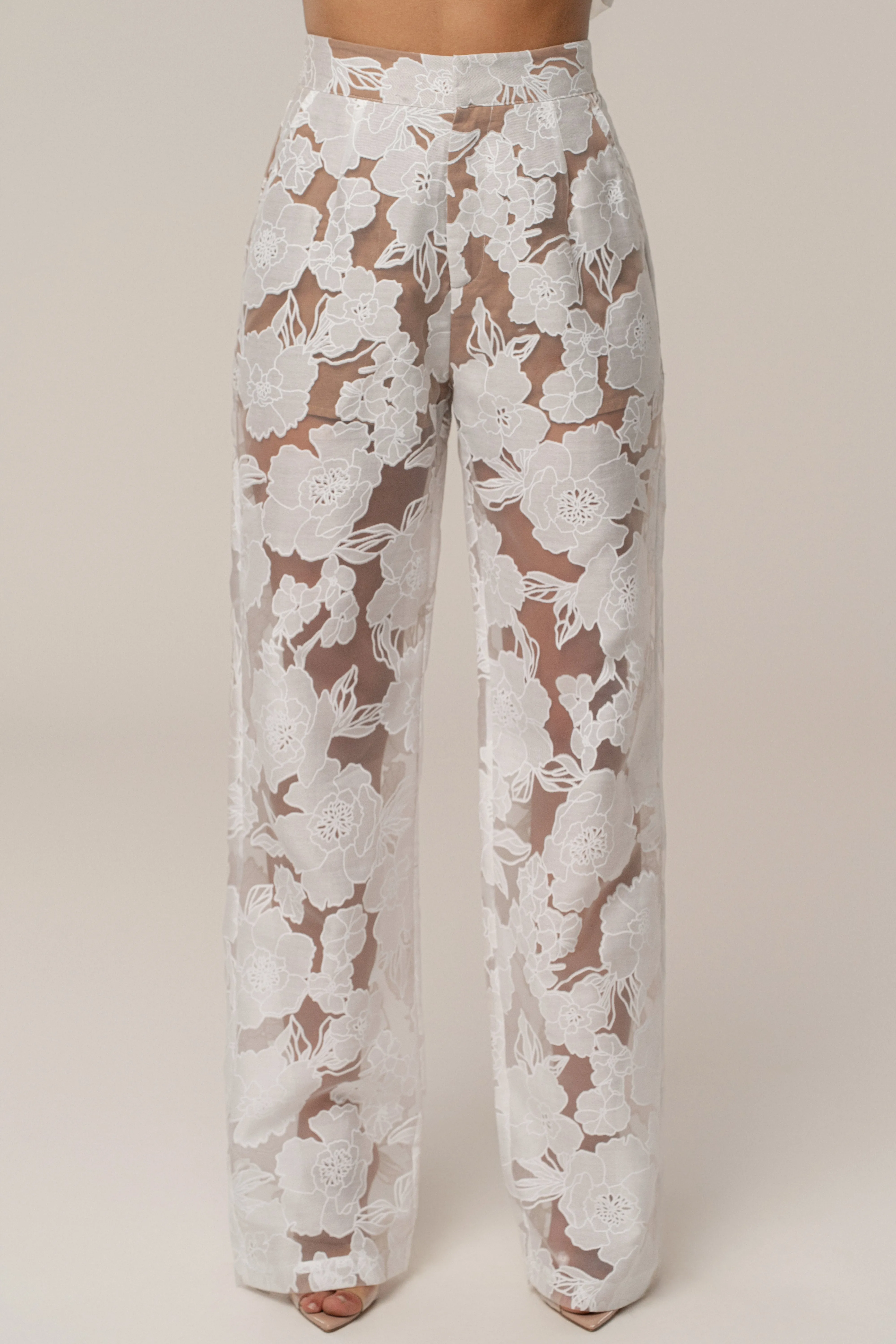 Ivory Organza Floral Pant sold by JLUXLABEL product image thumbnail 4