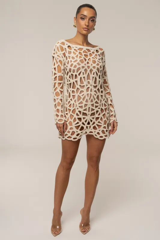 Ecru Seaside Crochet Cover Up sold by JLUXLABEL