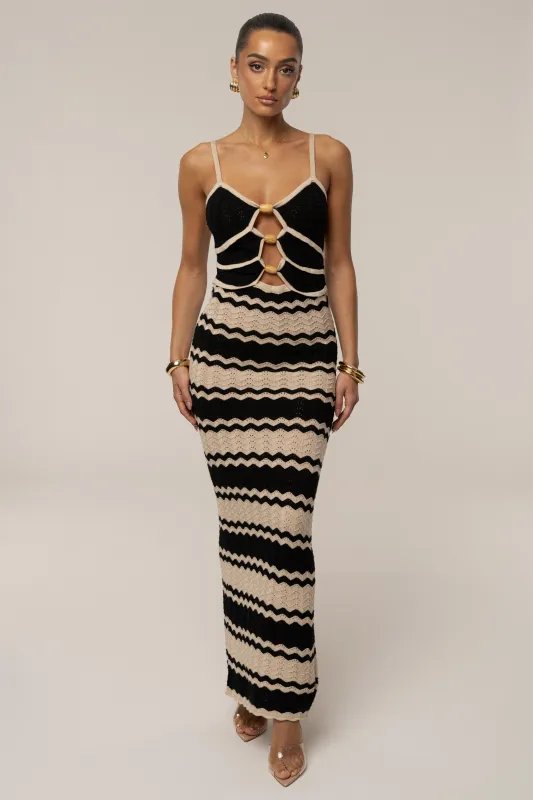 Black Azula Knit Maxi Dress sold by JLUXLABEL