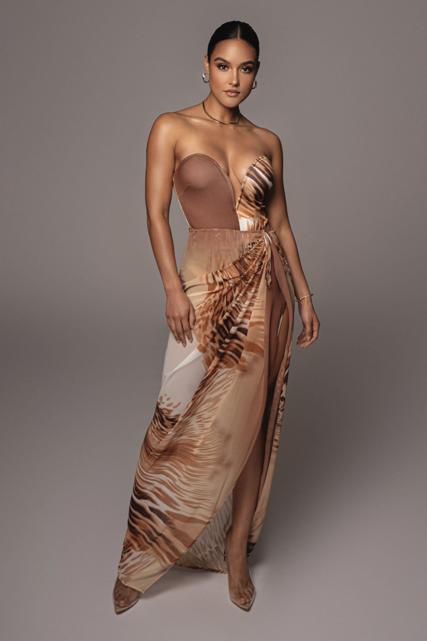 Tan Versailles Sweetheart Maxi Skirt Set sold by JLUXLABEL product image thumbnail 3