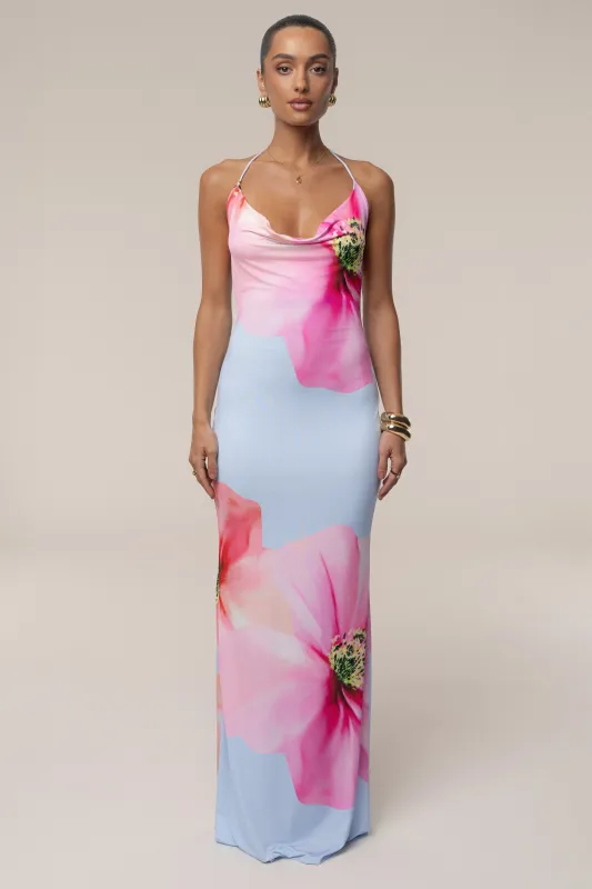 Blue Midsummer Cowl Neck Dress sold by JLUXLABEL