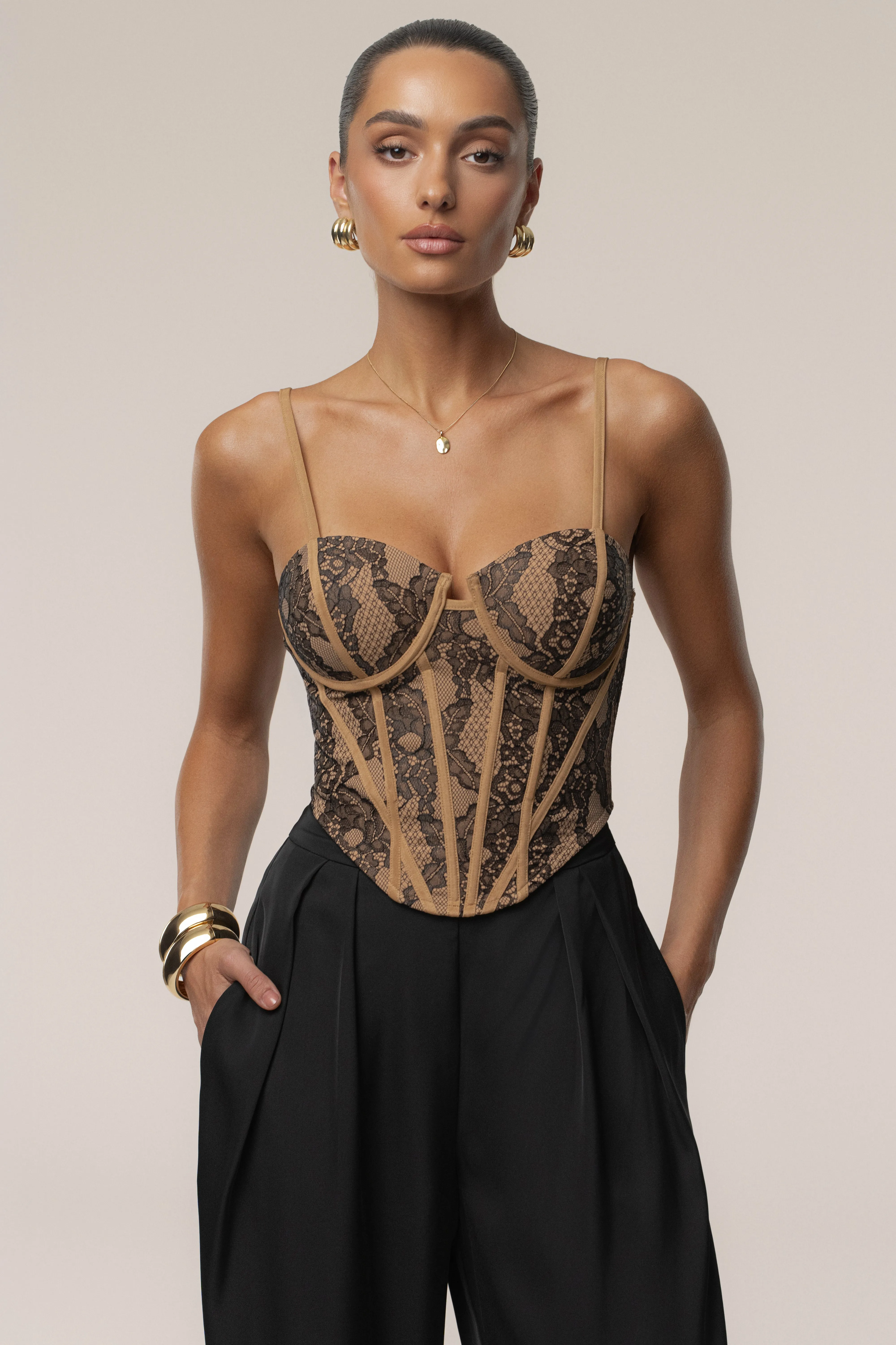 Black Desire Lace Corset sold by JLUXLABEL