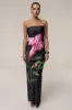 Black Blossom Satin Maxi Dress sold by JLUXLABEL