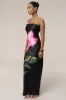 Black Blossom Satin Maxi Dress sold by JLUXLABEL