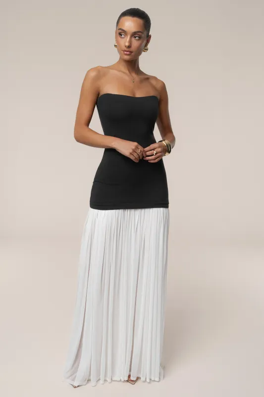 Black Cielo Contrast Maxi Dress sold by JLUXLABEL