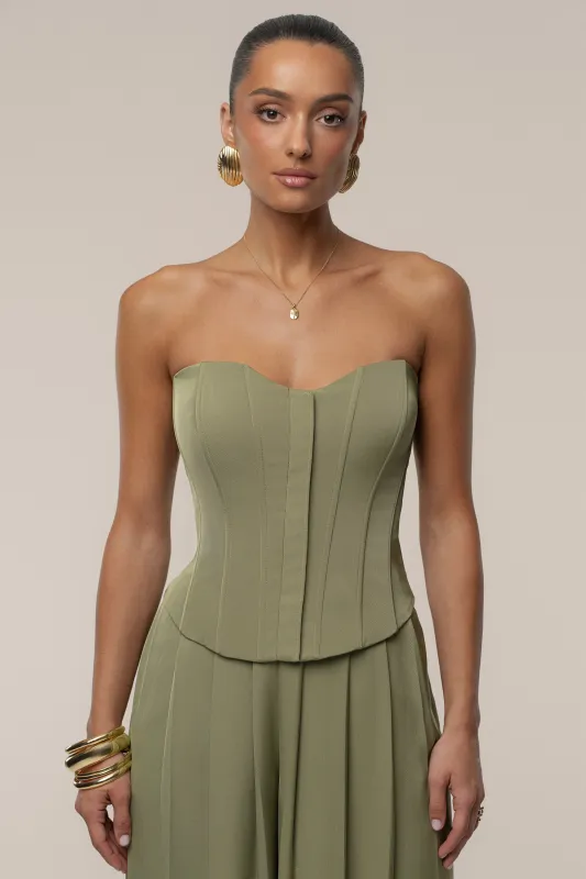 Olive Viv Satin Bustier Top sold by JLUXLABEL