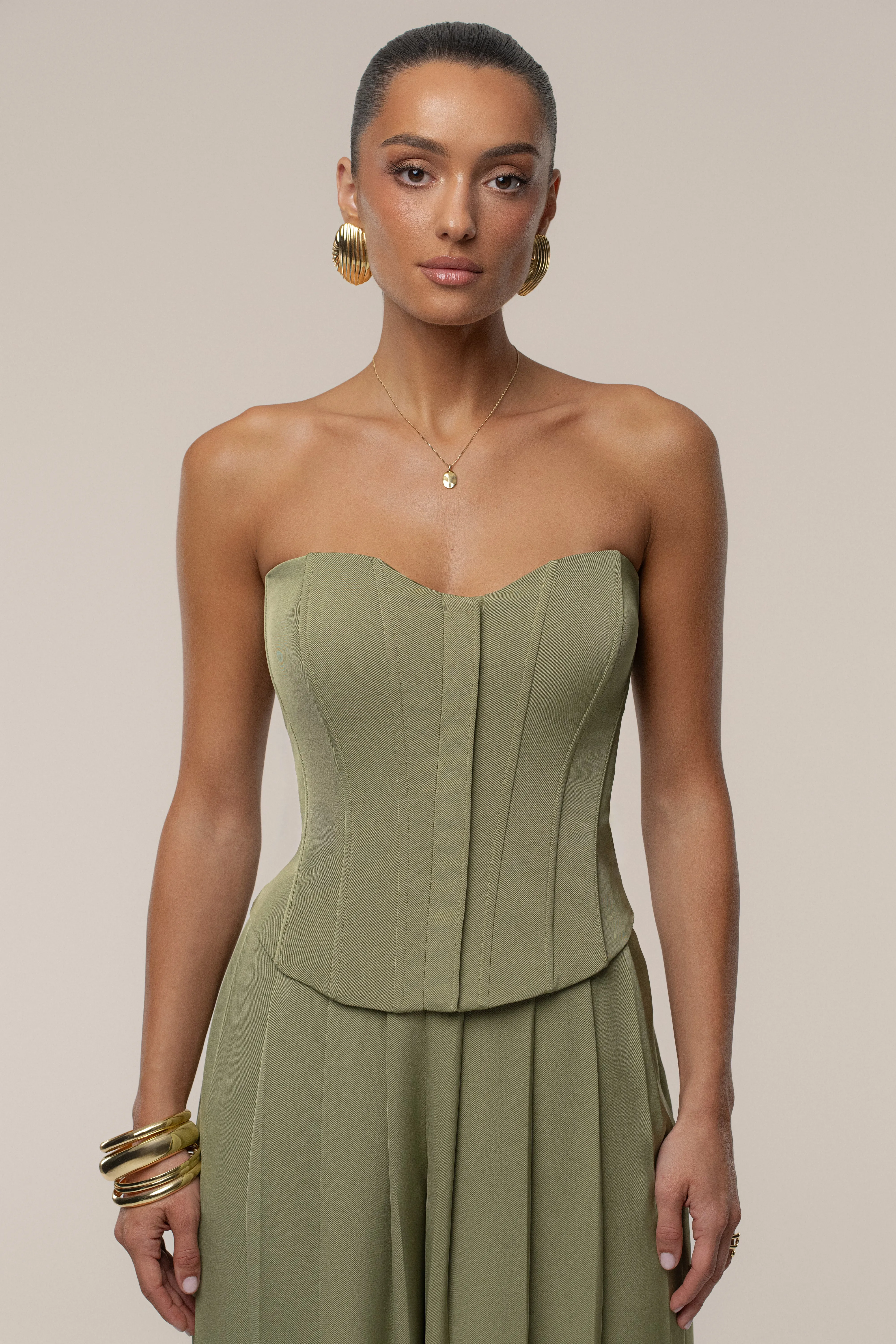 Olive Viv Satin Bustier Top sold by JLUXLABEL