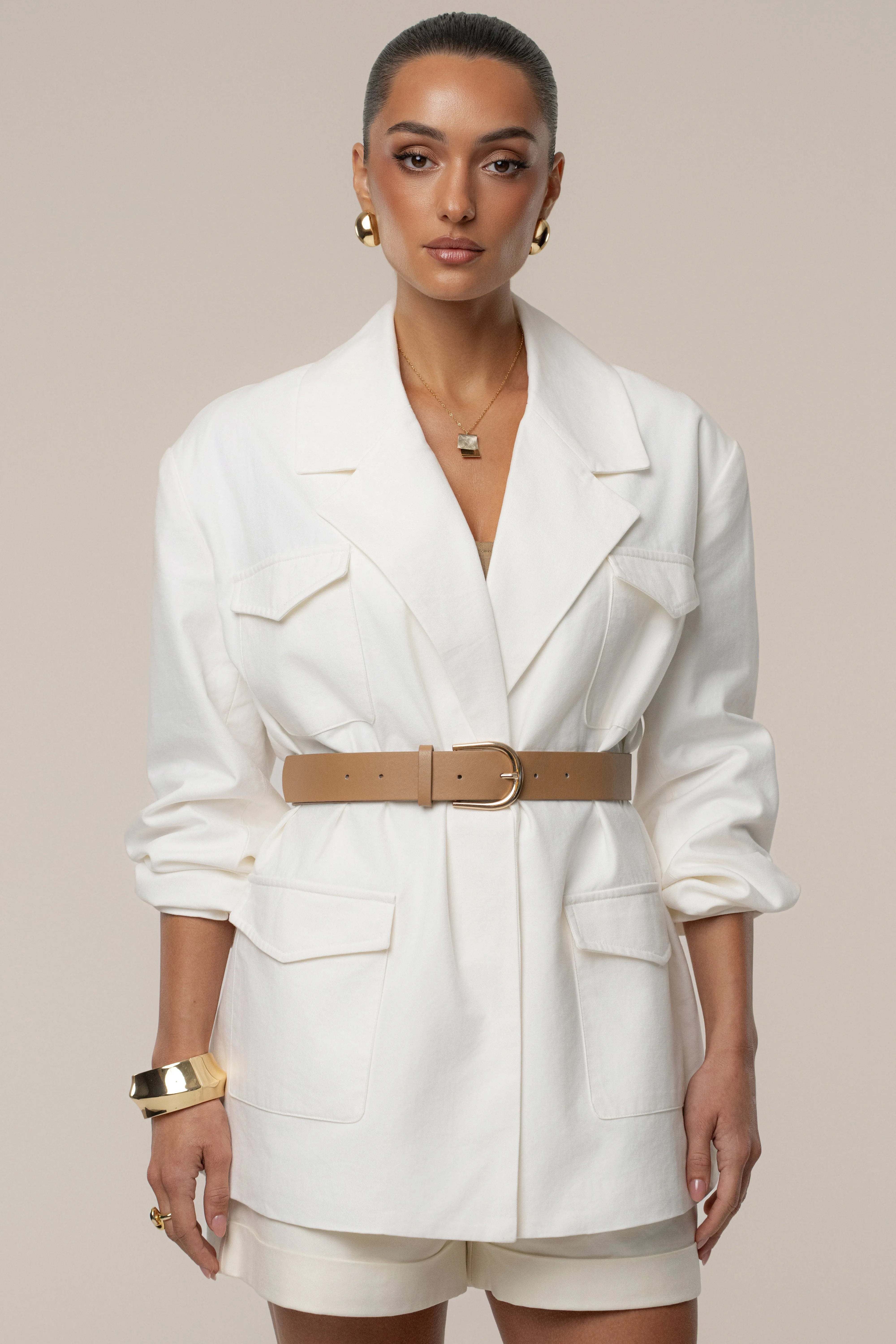 Ivory Precision Woven Blazer sold by JLUXLABEL product image thumbnail 4