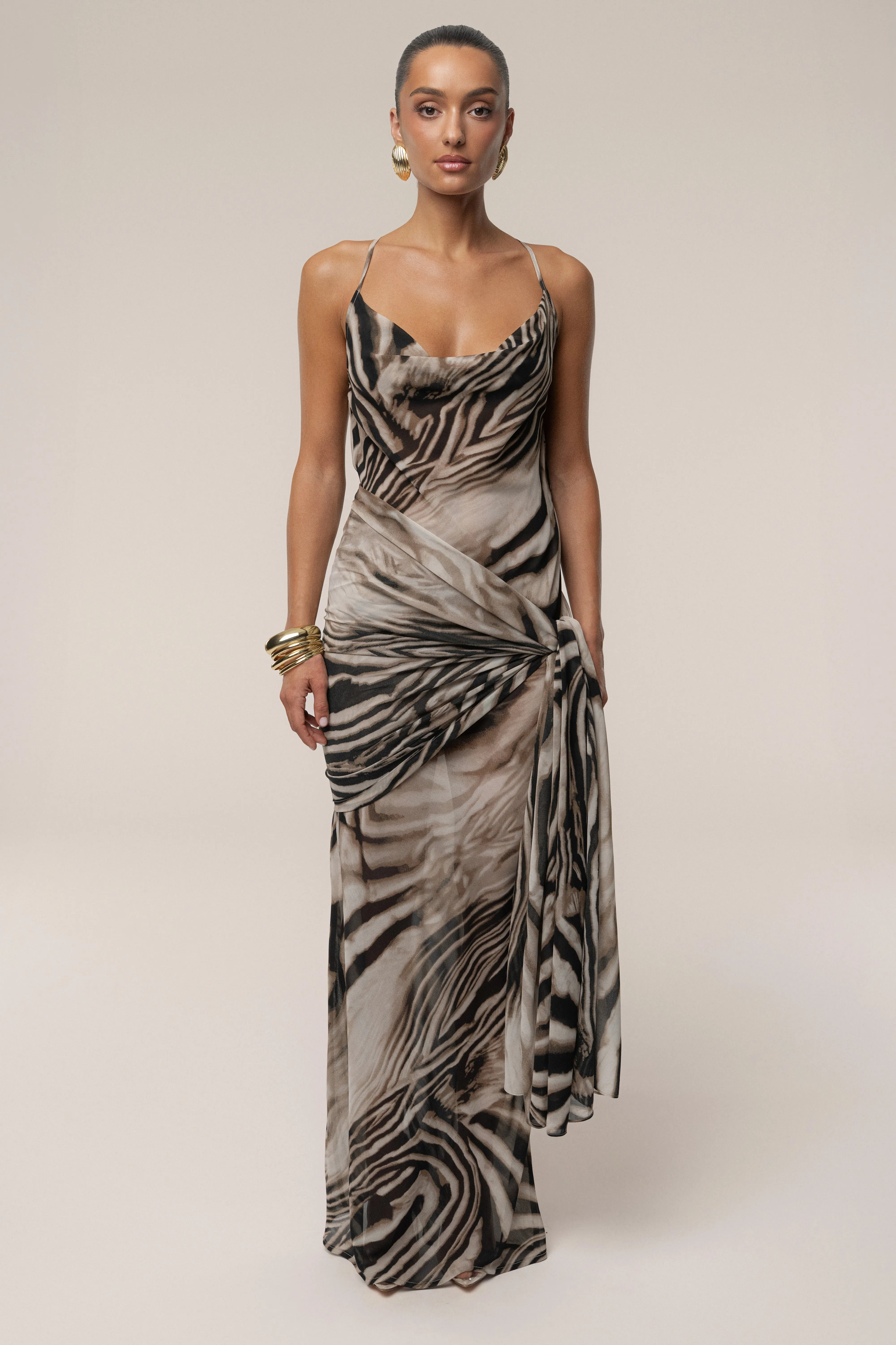 Brown Zebra Print Shadow Safari Scarf sold by JLUXLABEL product image thumbnail 5