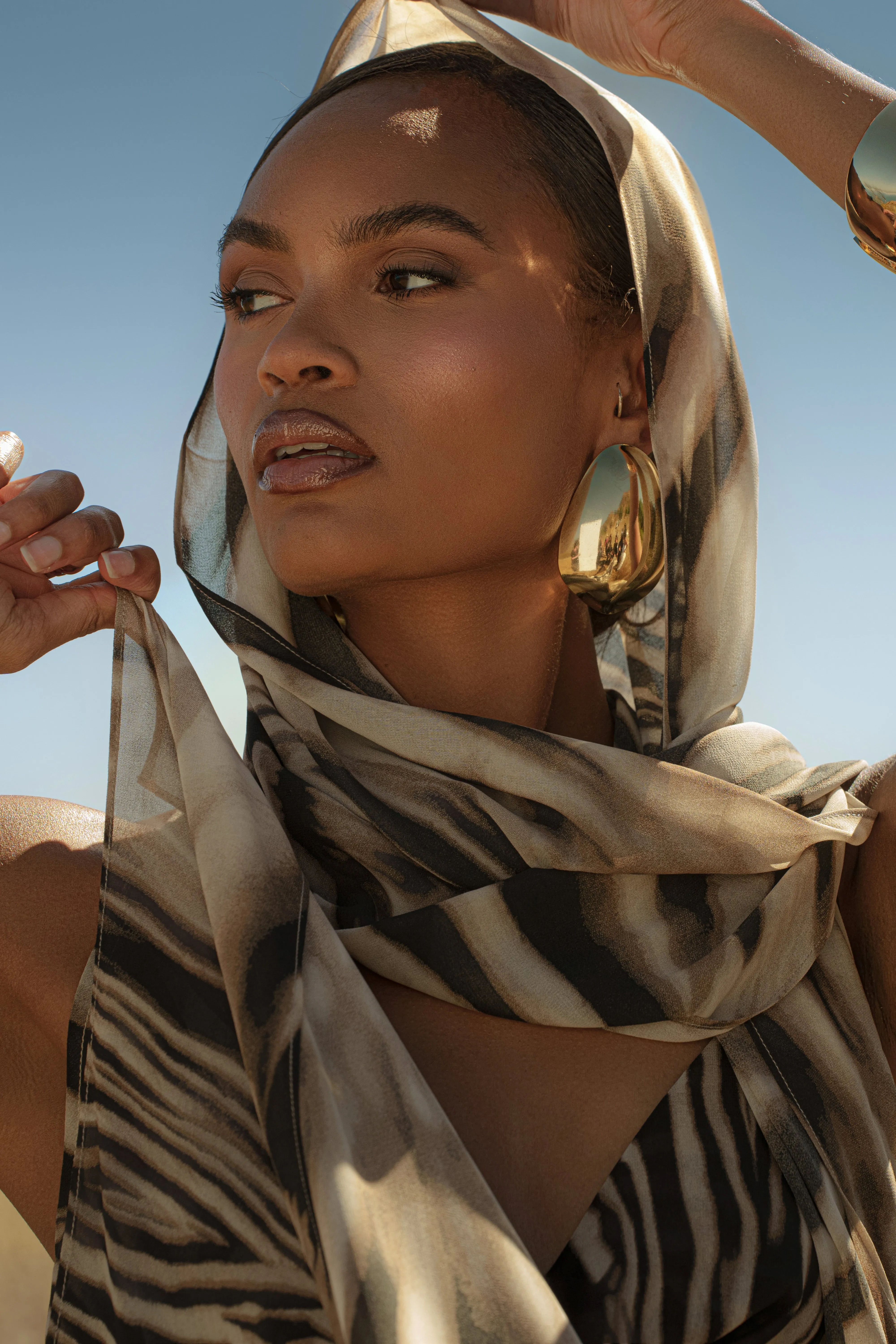 Brown Zebra Print Shadow Safari Scarf sold by JLUXLABEL product image thumbnail 4