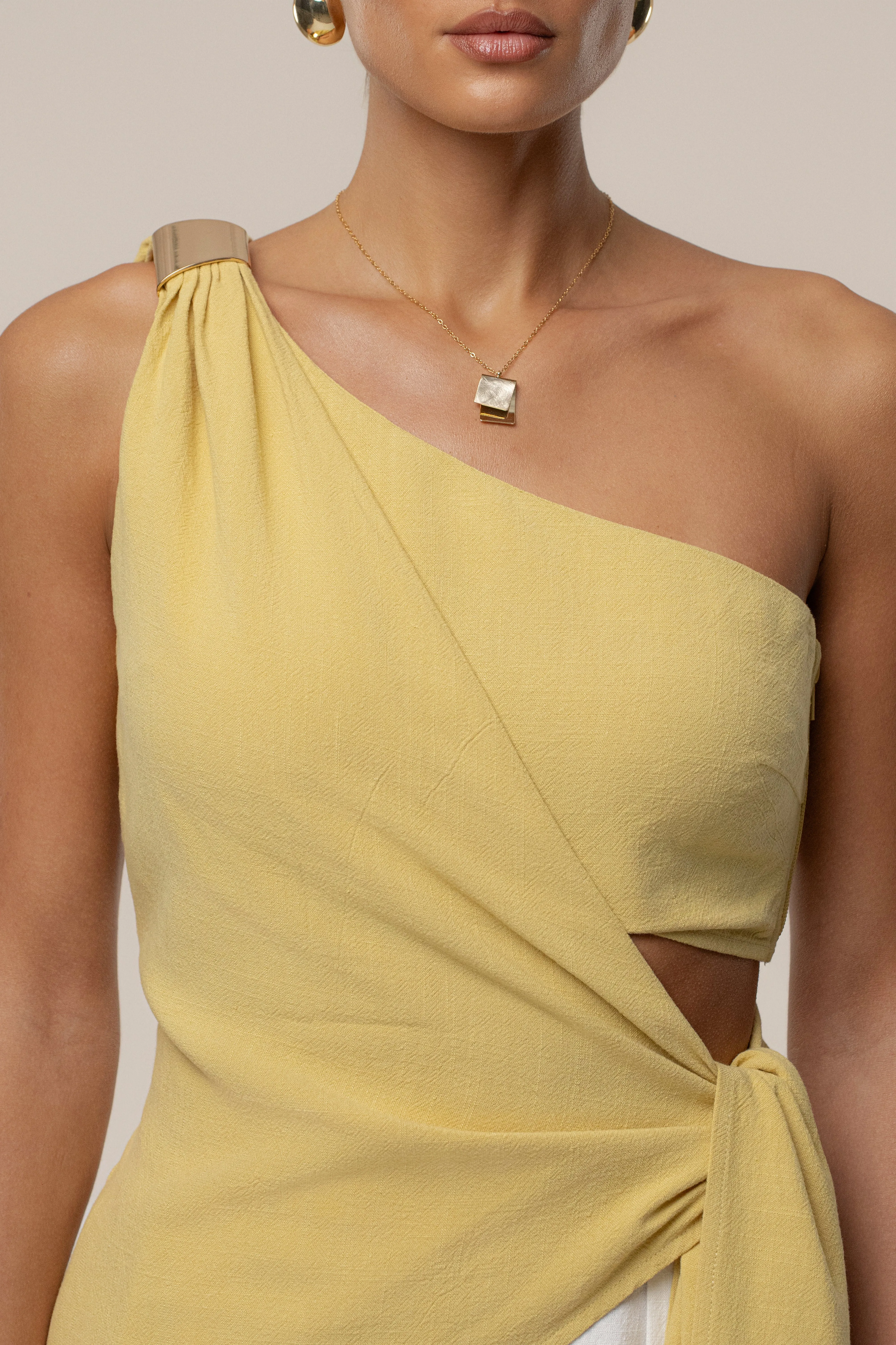 Yellow Palmera One Shoulder Top sold by JLUXLABEL product image thumbnail 5