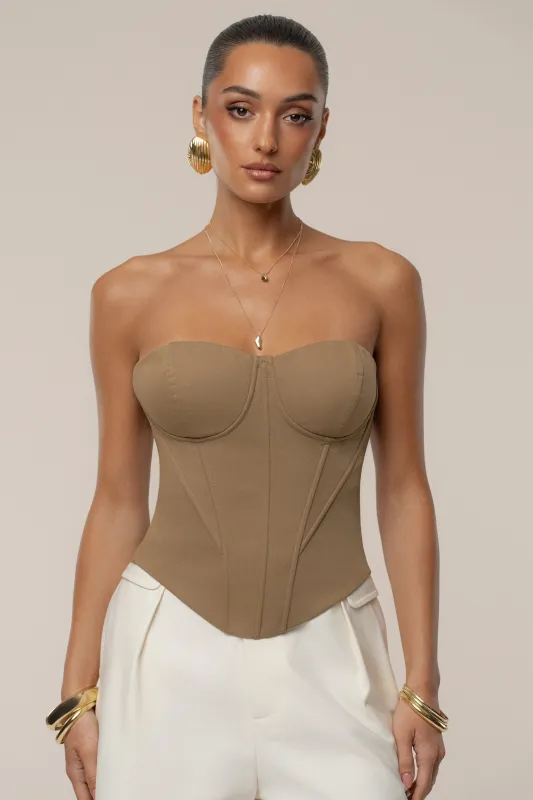 Tan Sunset Tides Corset made by JLUXLABEL