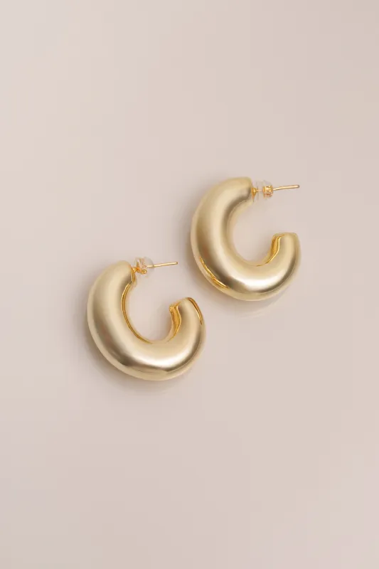 Gold Kassie Hoop Earrings sold by JLUXLABEL