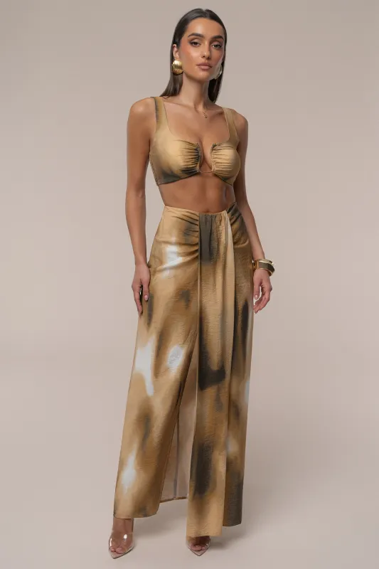 Brown Flowing Elegance Maxi Skirt sold by JLUXLABEL