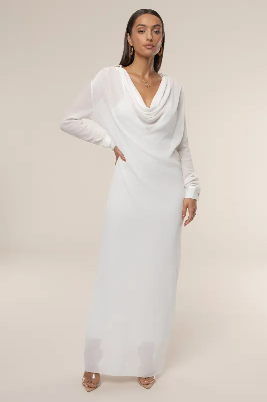 Ivory Savanna Cowl Maxi Dress sold by JLUXLABEL