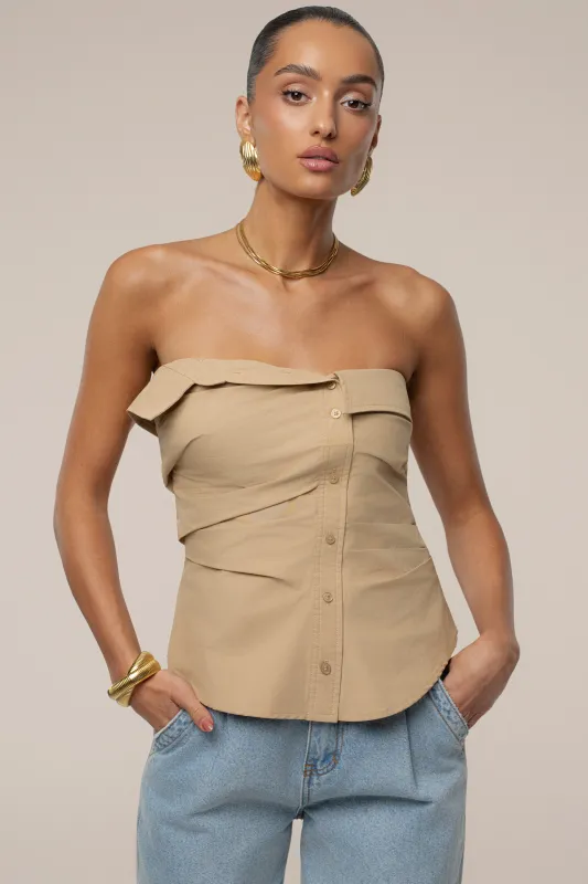 Beige Riviera Fold Over Top sold by JLUXLABEL