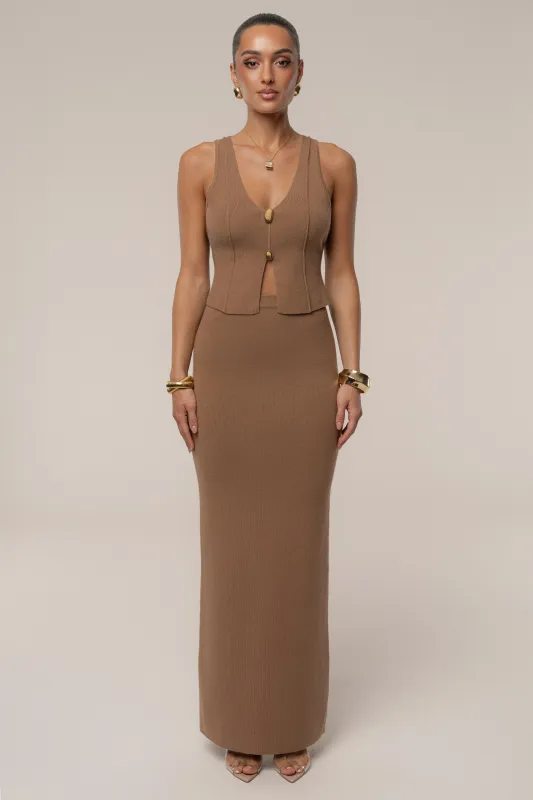 Tan Soft Sands Knit Skirt Set sold by JLUXLABEL