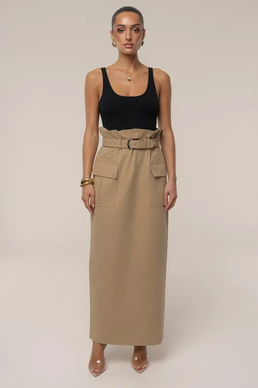 Khaki New Edge Cargo Skirt made by JLUXLABEL