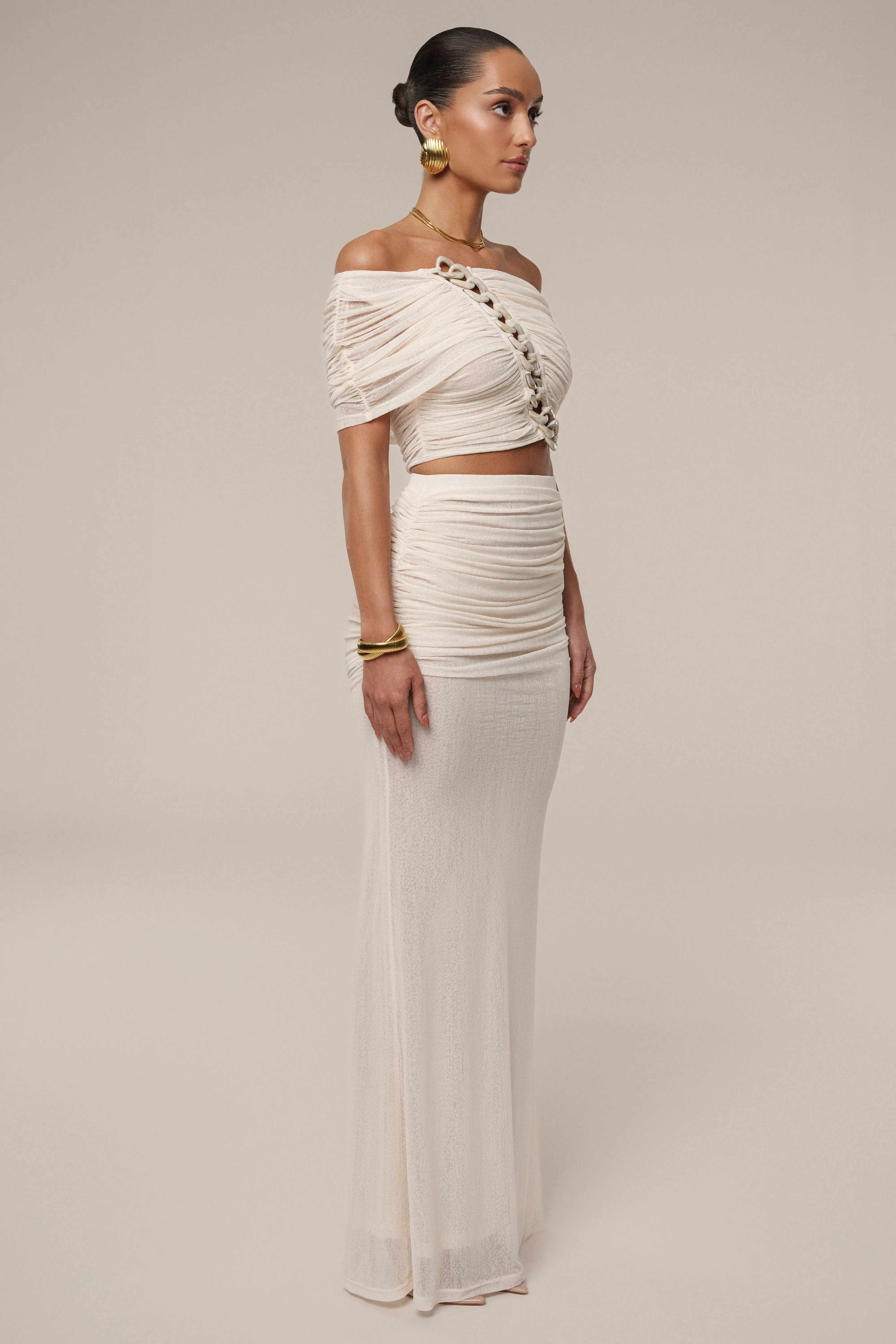 Ivory Ella Ruched Skirt Set sold by JLUXLABEL product image thumbnail 5