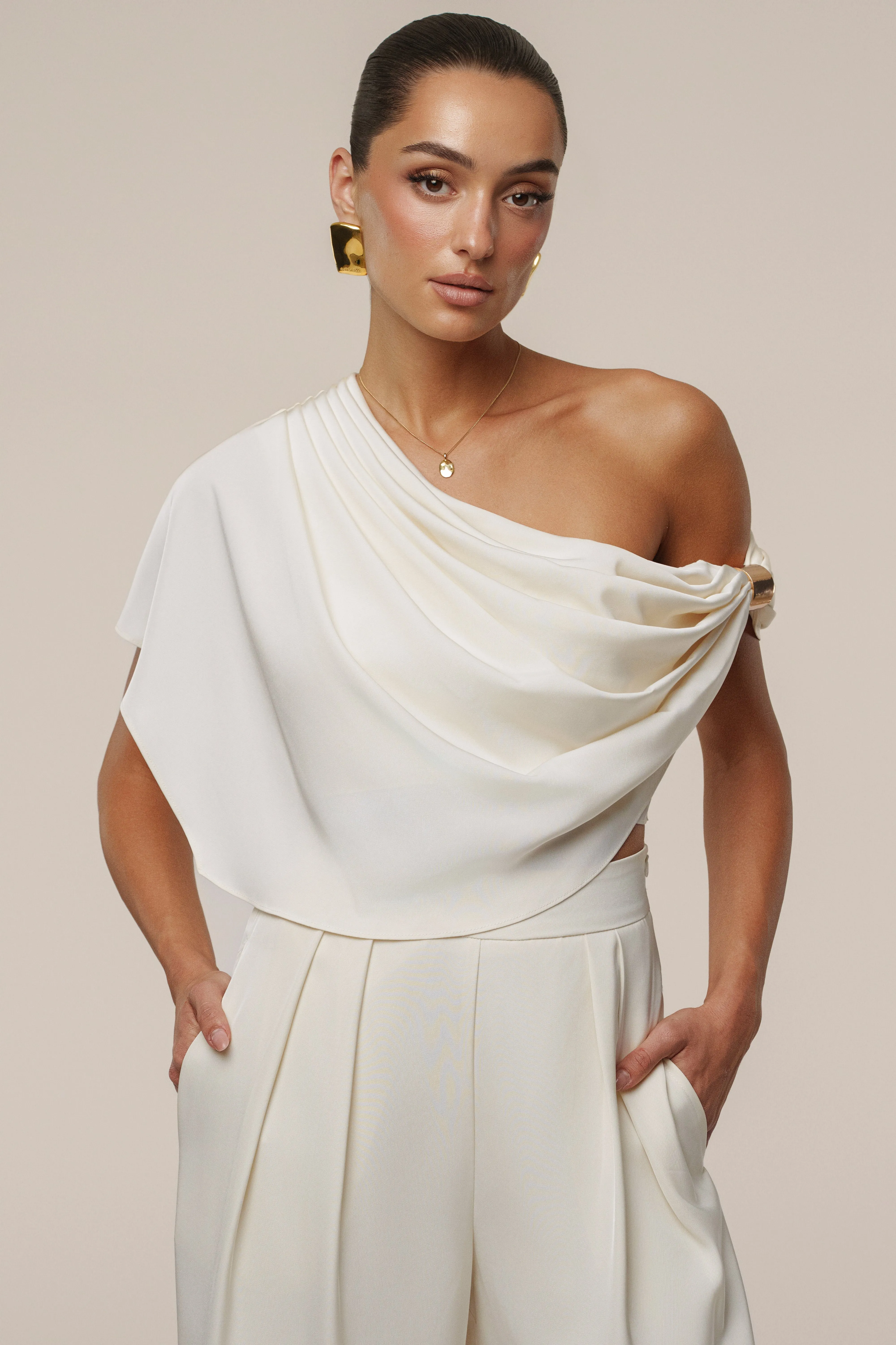 Buttercream Gleam and Glow Satin Top sold by JLUXLABEL product image thumbnail 4