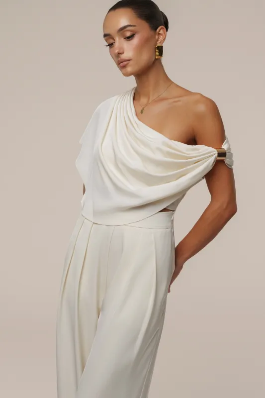 Buttercream Gleam and Glow Satin Top sold by JLUXLABEL