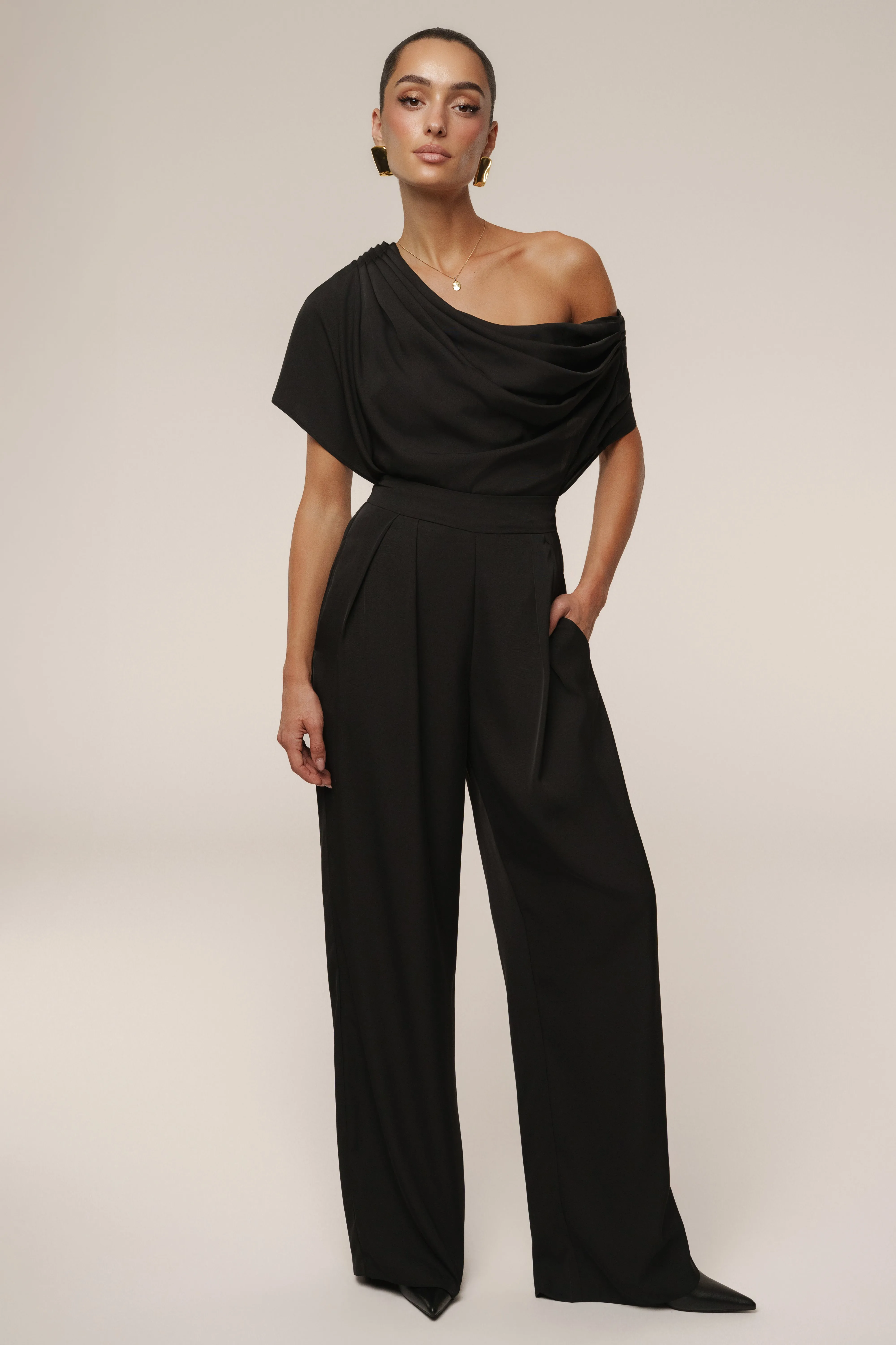Black Gleam and Glow Satin Top sold by JLUXLABEL product image thumbnail 4