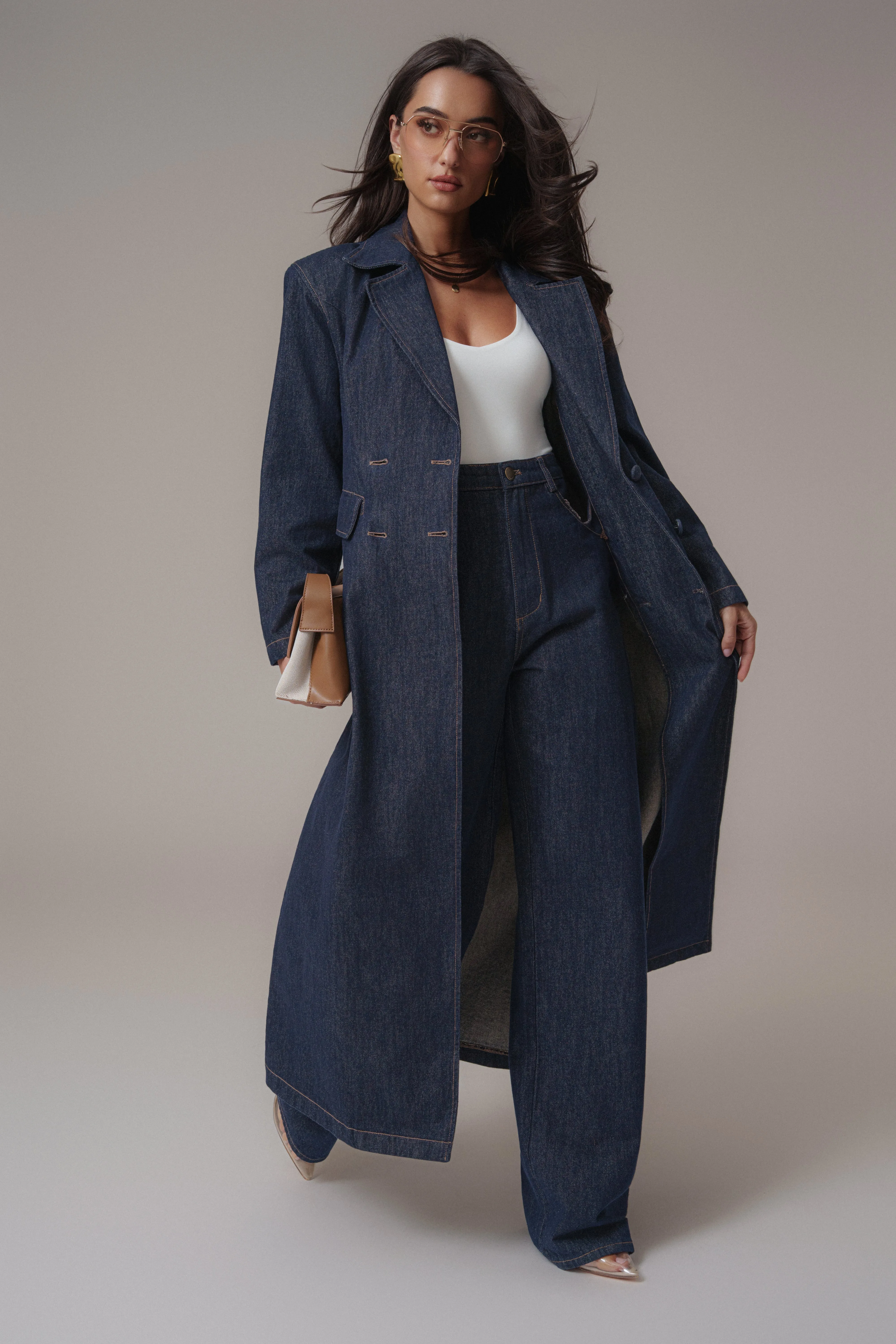 Dark Denim Signature Coat sold by JLUXLABEL product image thumbnail 2