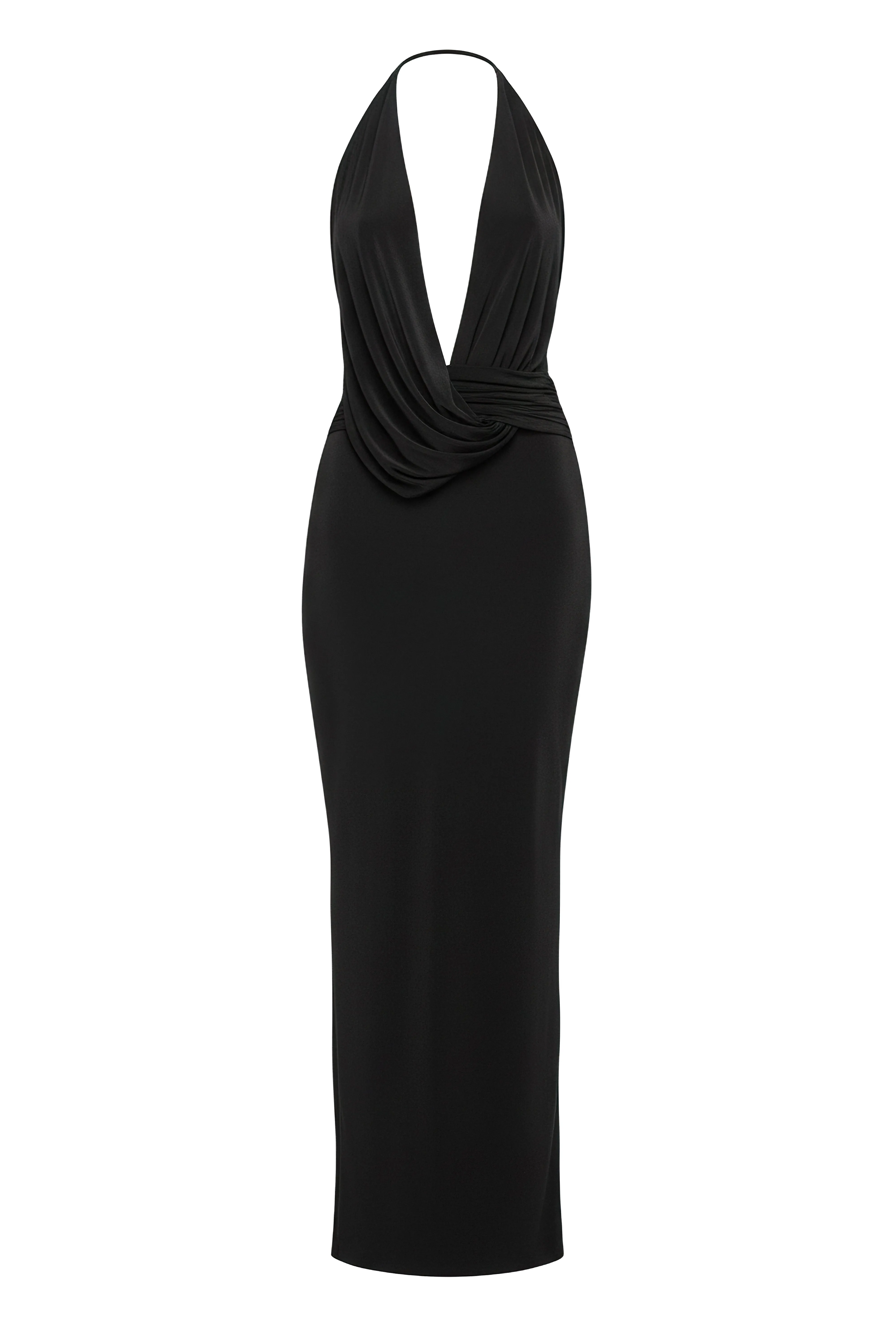 Black Dawn Draped Maxi Dress sold by JLUXLABEL product image thumbnail 2