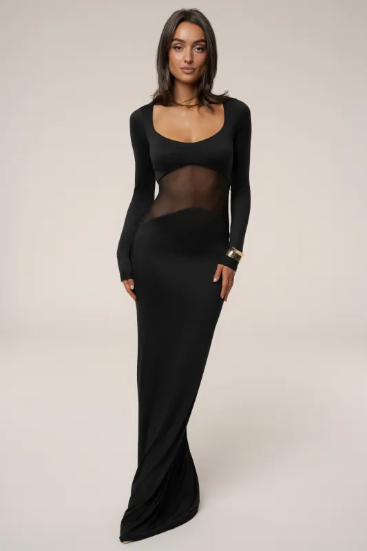 Black Glitz Hour Maxi Dress sold by JLUXLABEL