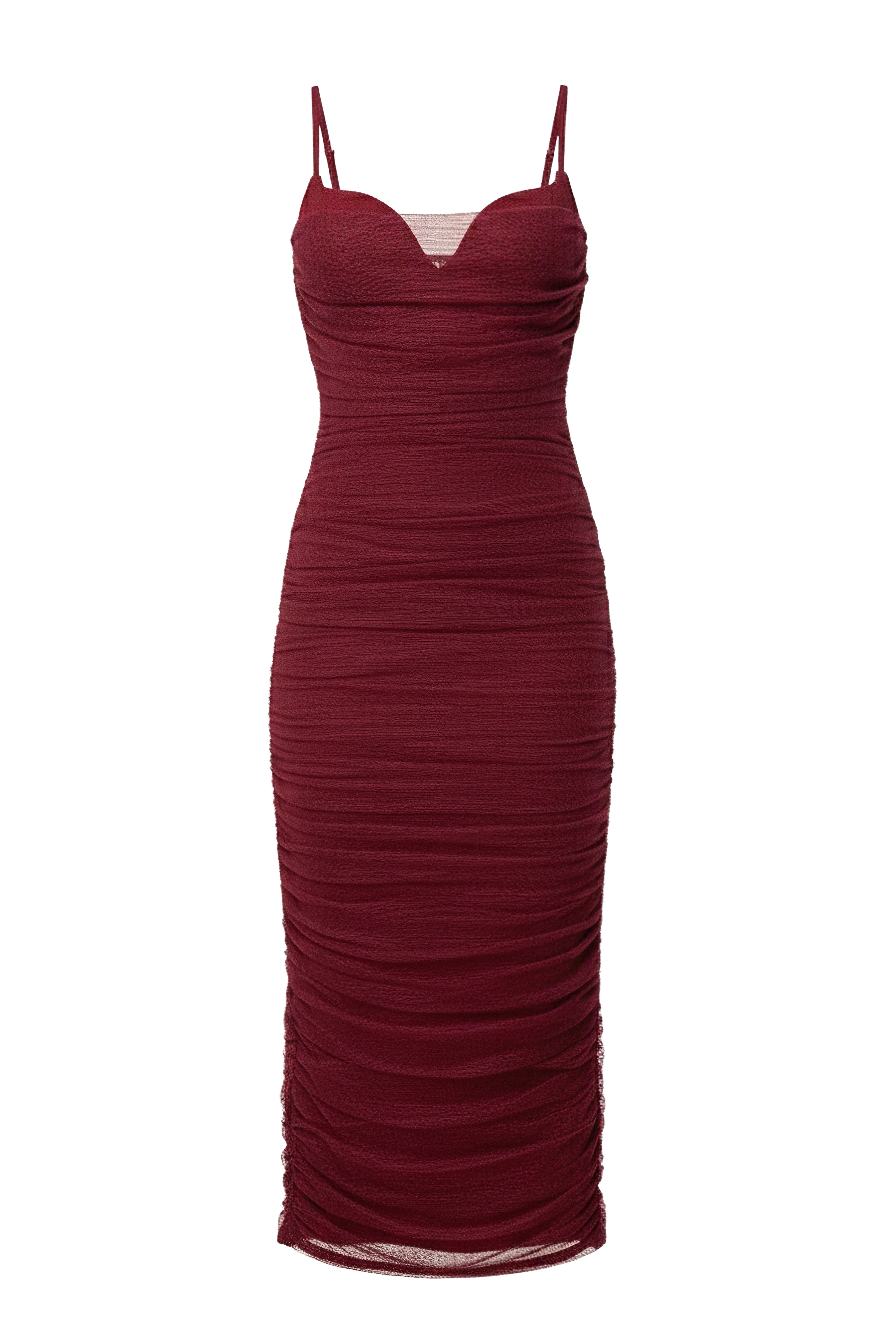 Burgundy True Form Midi Dress sold by JLUXLABEL product image thumbnail 3