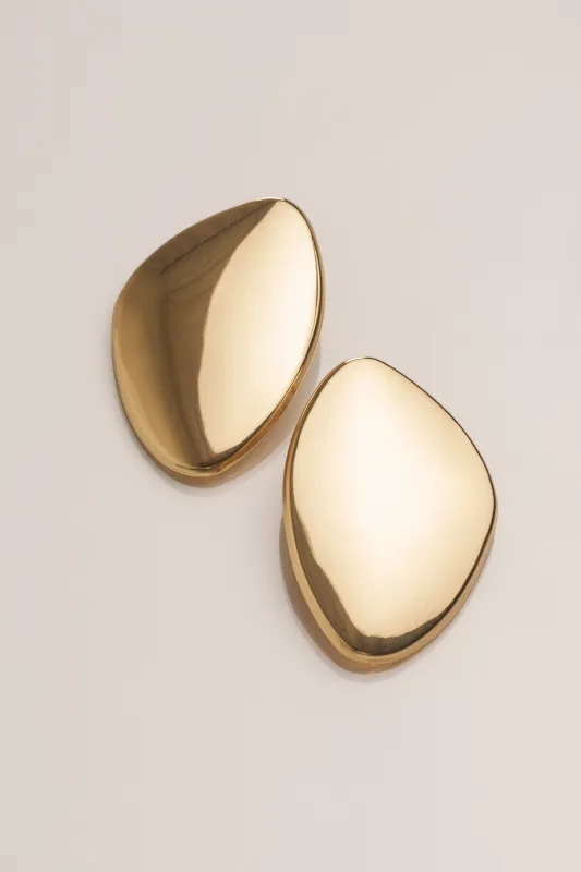 Gold Becca Oval Earrings sold by JLUXLABEL