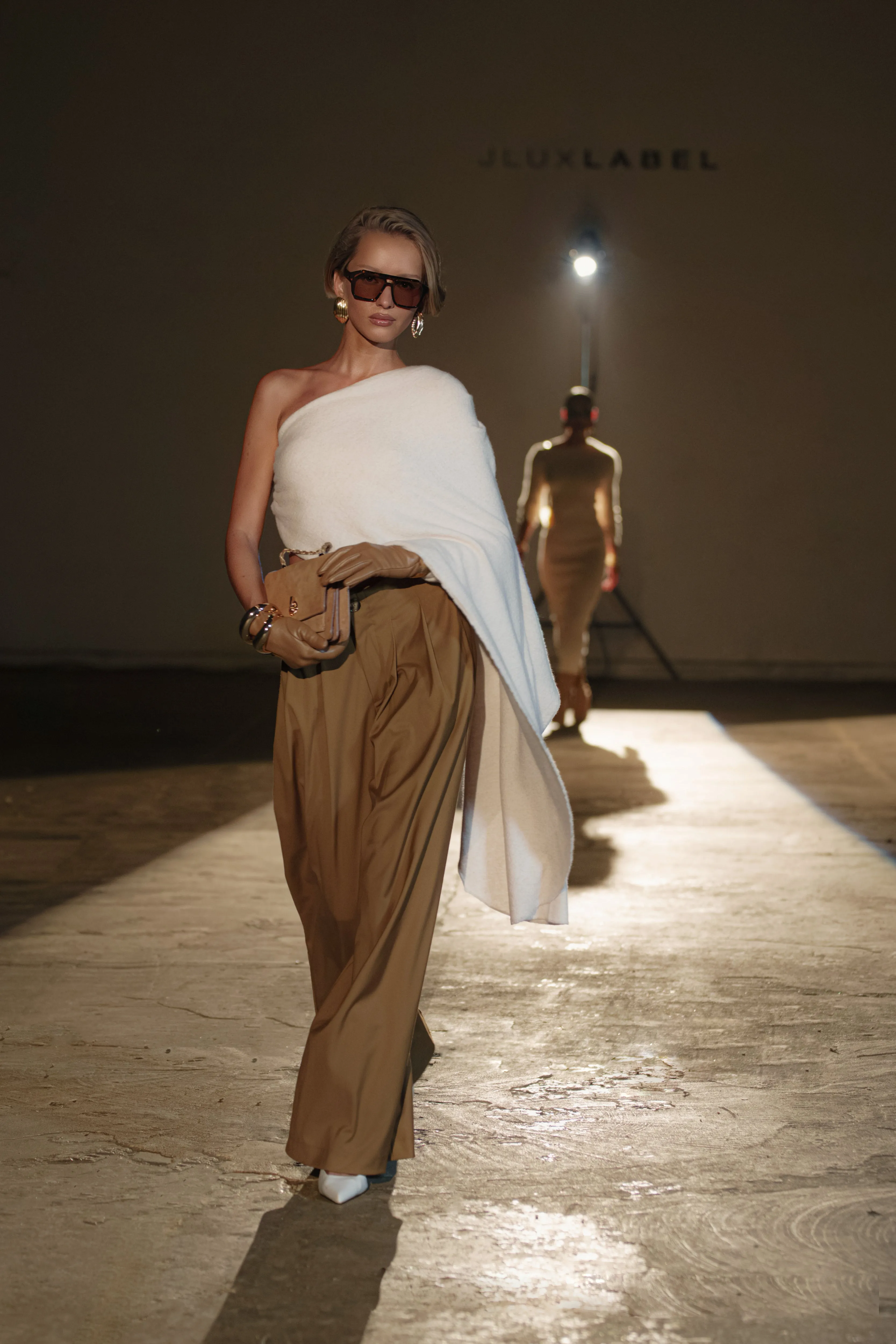 Tan Polished Pleat Trouser sold by JLUXLABEL product image thumbnail 2