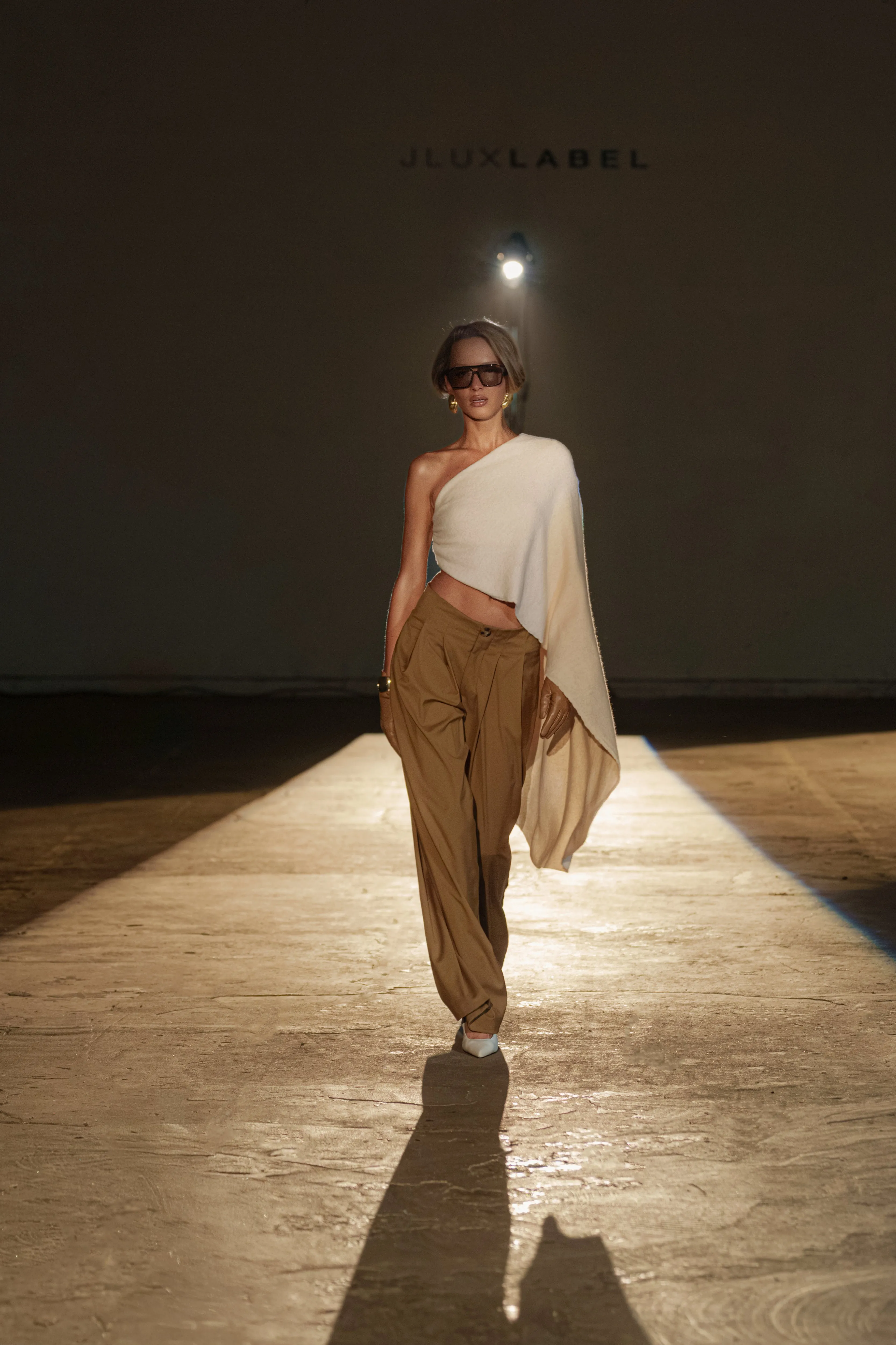 Tan Polished Pleat Trouser sold by JLUXLABEL product image thumbnail 4