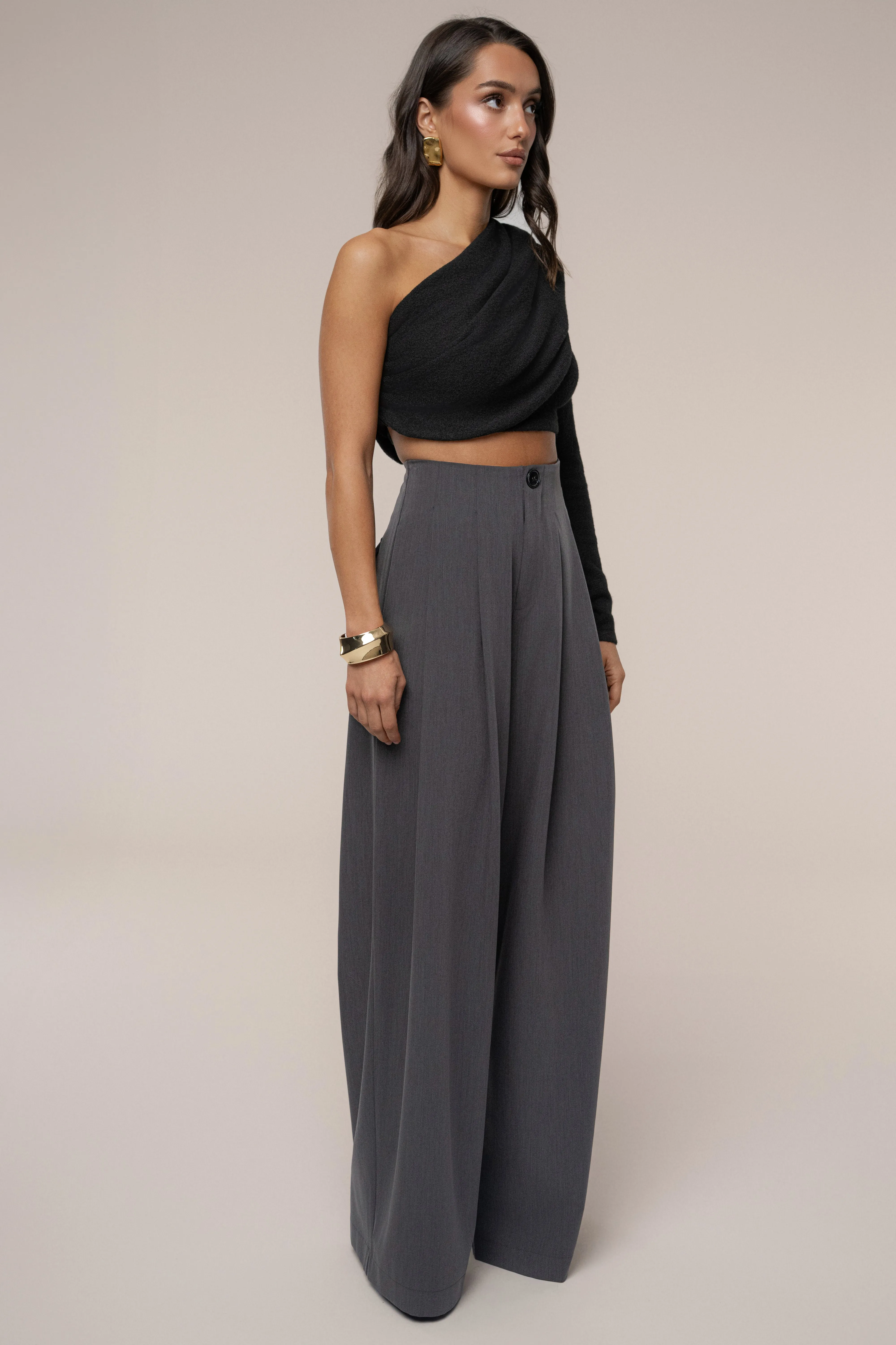 Grey Polished Pleat Trouser sold by JLUXLABEL product image thumbnail 5