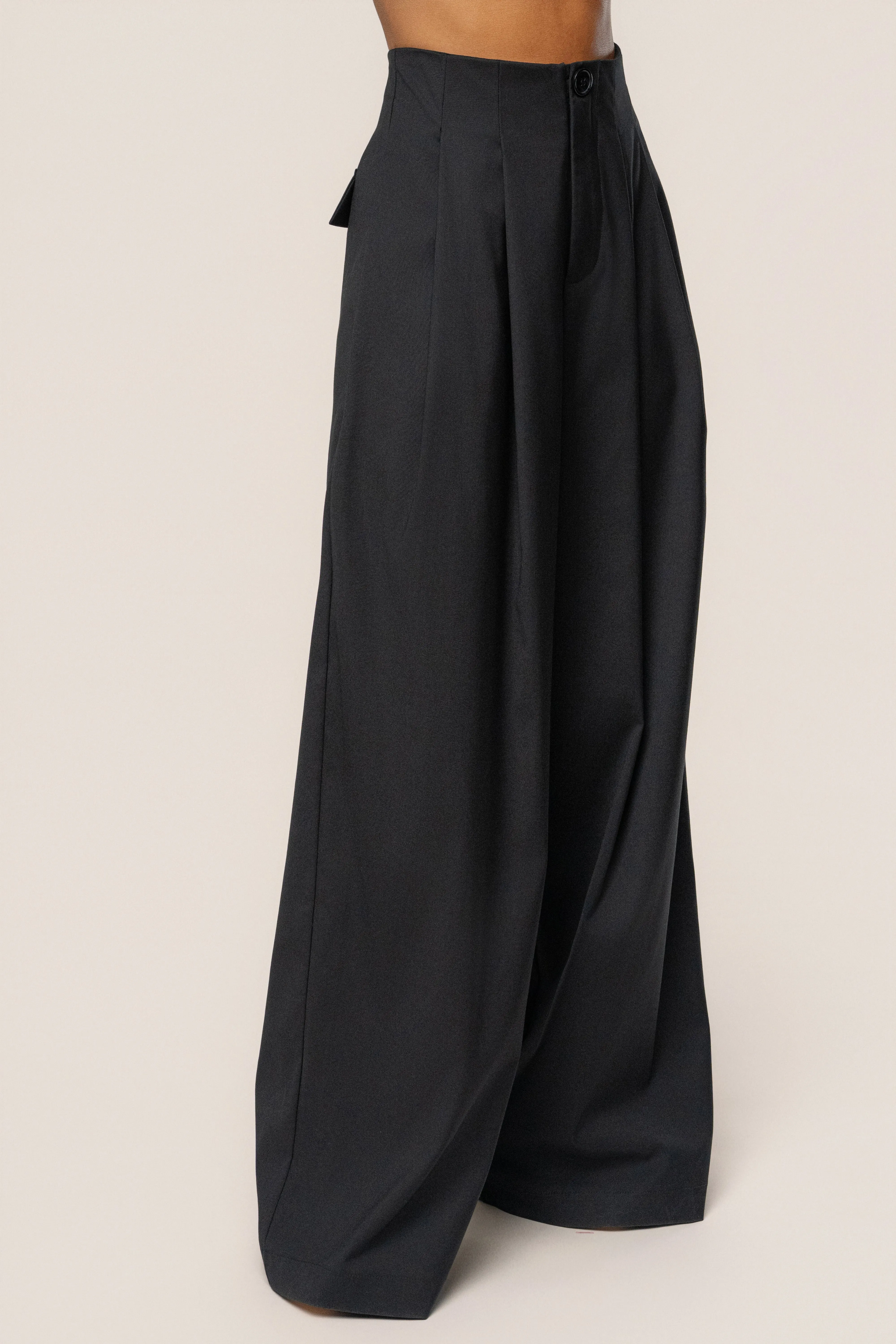 Black Polished Pleat Trouser sold by JLUXLABEL product image thumbnail 5