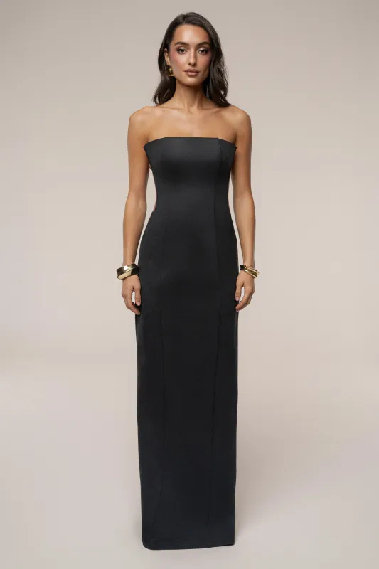 Black Madison Suede Maxi Dress sold by JLUXLABEL