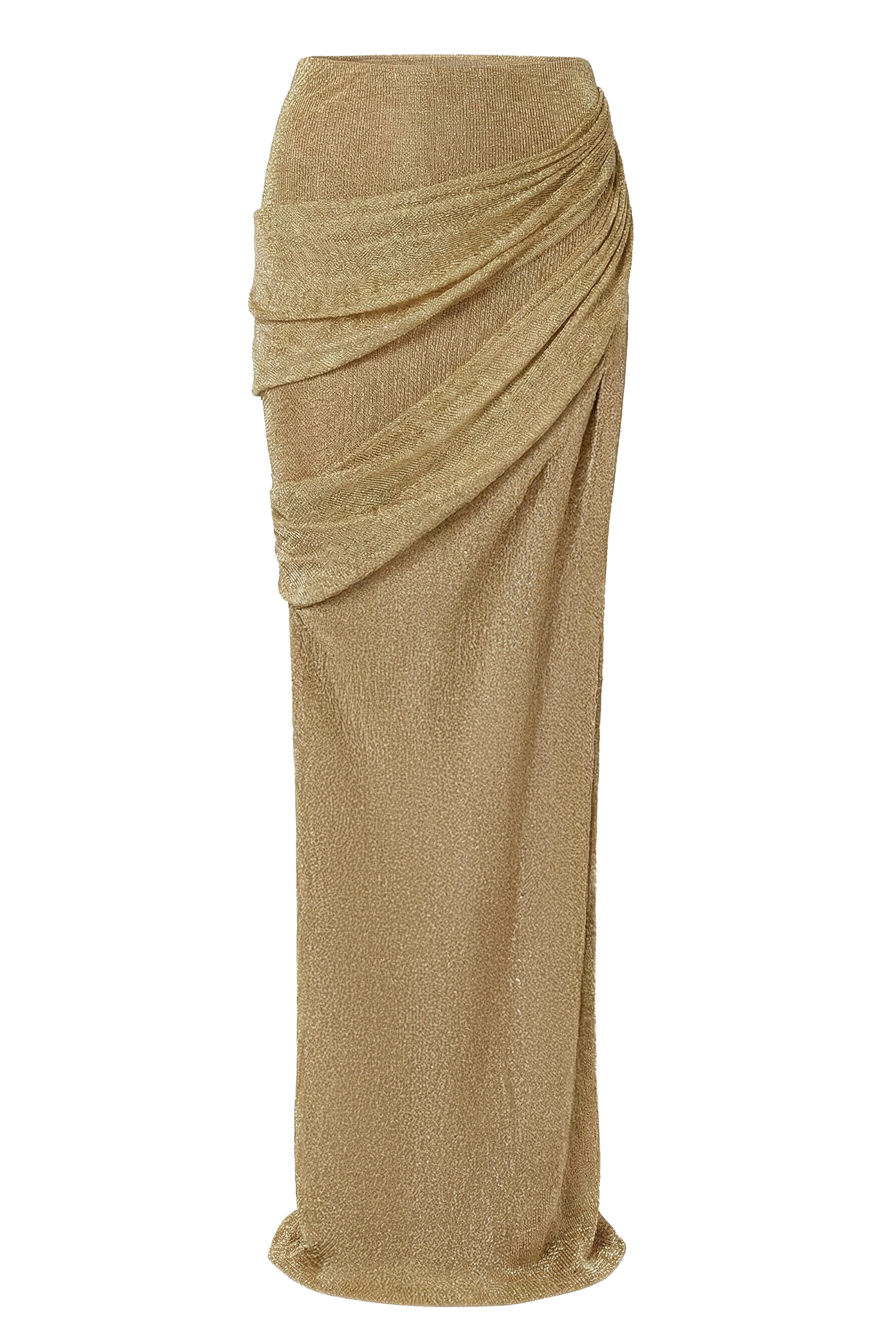 Gold Opulent Metallic Maxi Skirt sold by JLUXLABEL product image thumbnail 2