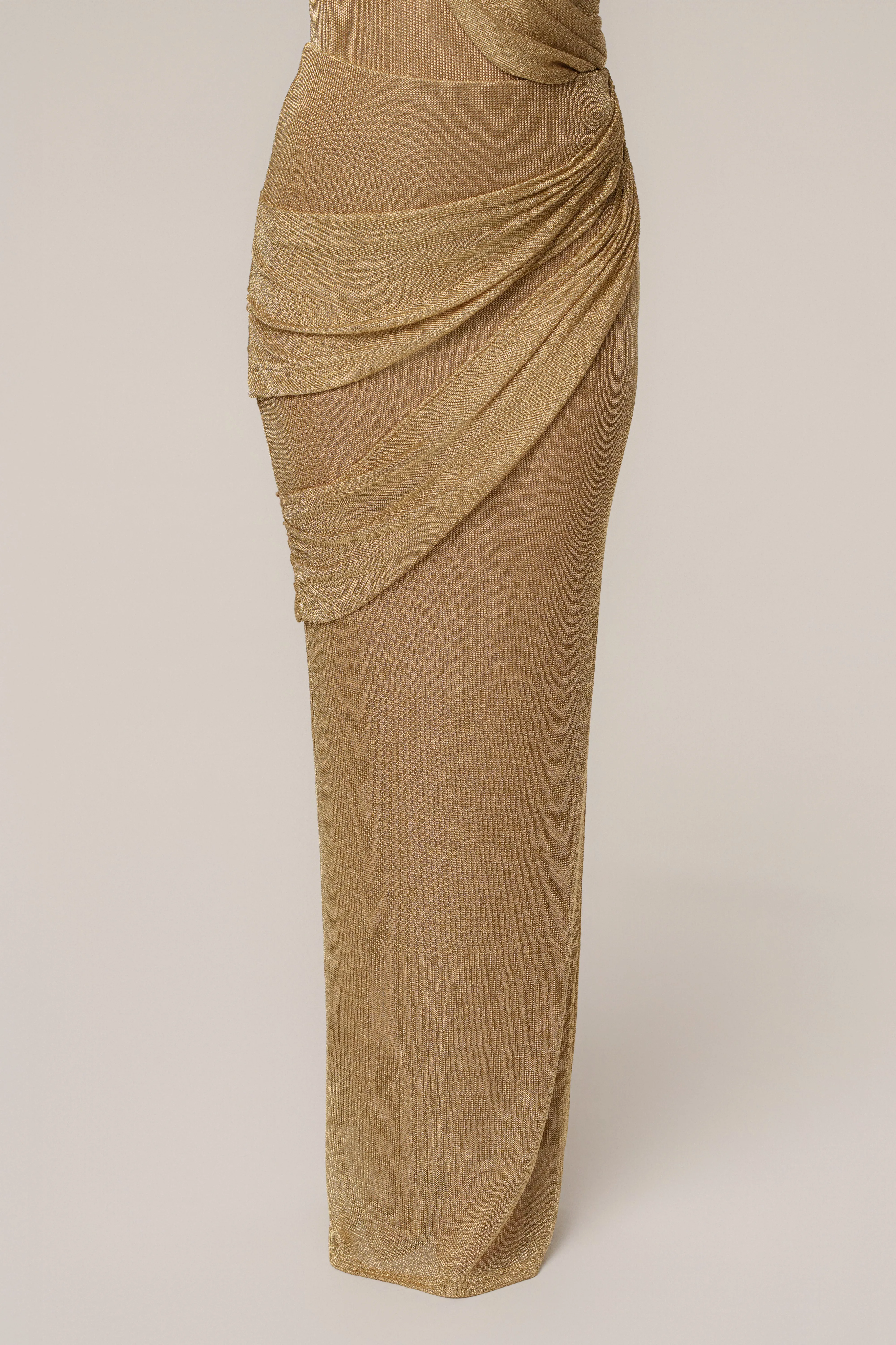 Gold Opulent Metallic Maxi Skirt sold by JLUXLABEL product image thumbnail 3