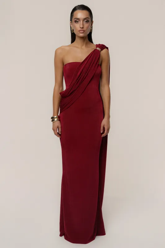 Red Golden Veil Maxi Dress sold by JLUXLABEL