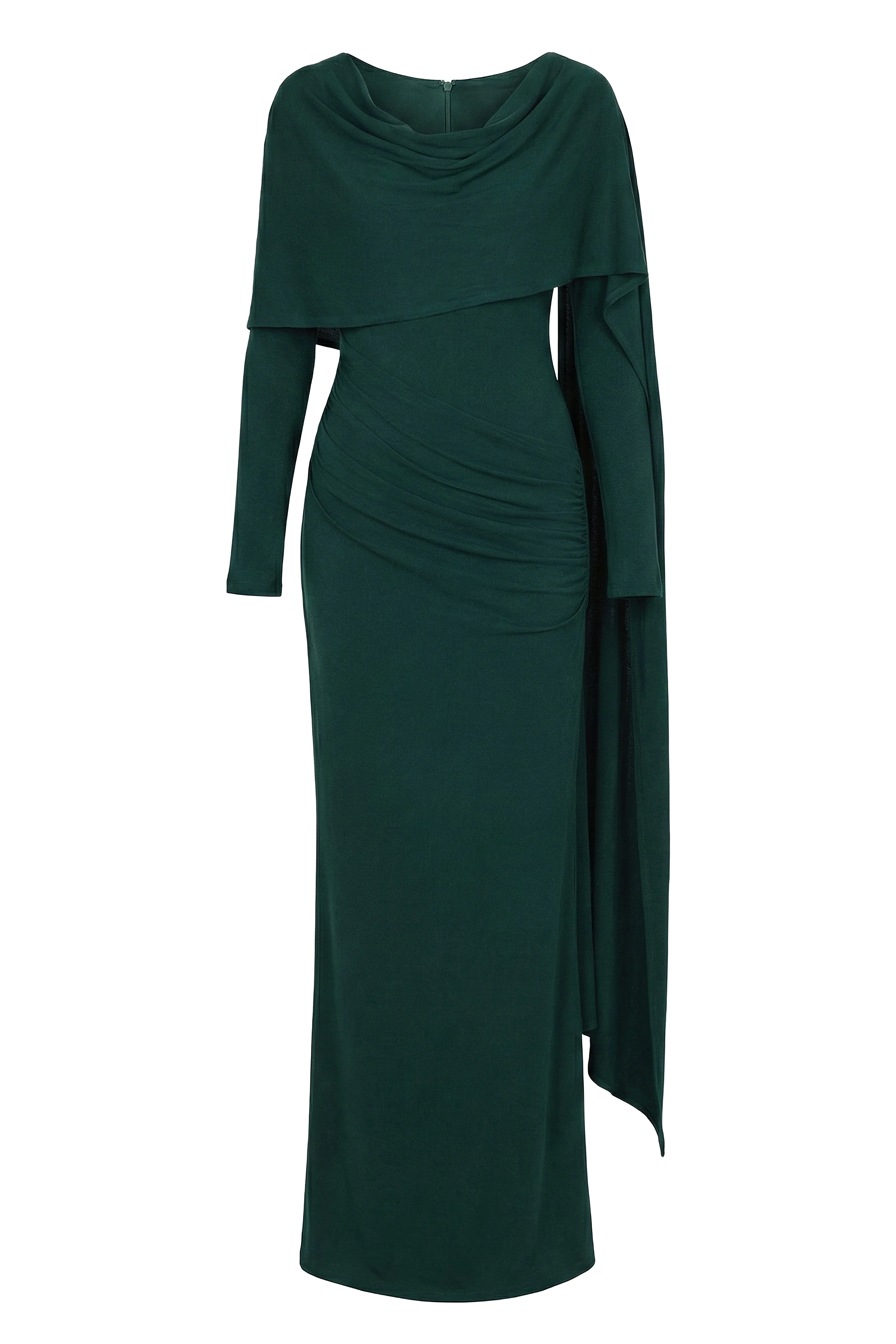 Emerald Glitz Asymmetric Maxi Dress sold by JLUXLABEL product image thumbnail 3