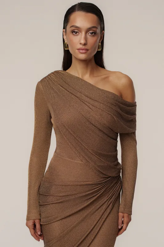 Bronze Opulent Metallic Bodysuit sold by JLUXLABEL