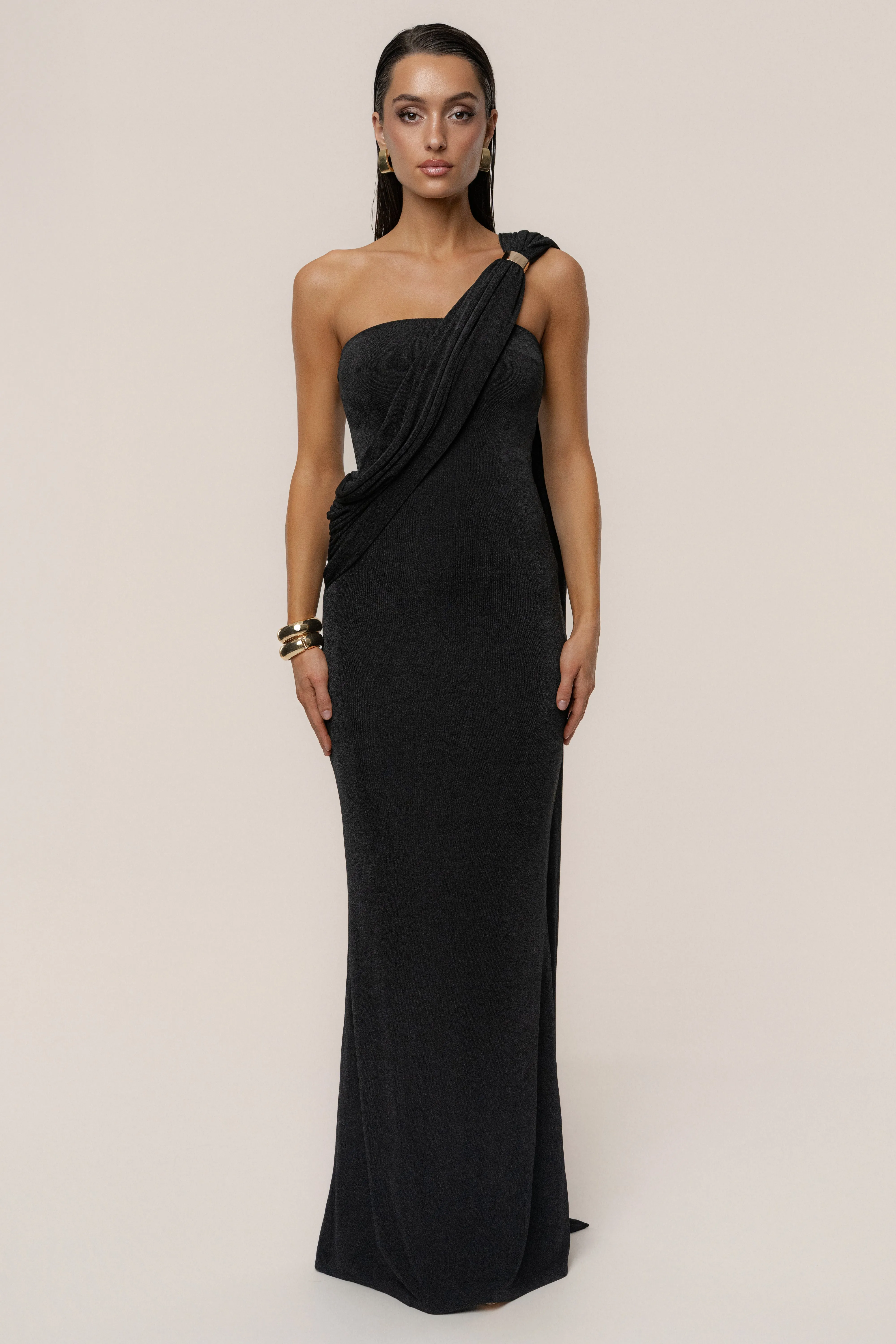 Black Golden Veil Maxi Dress sold by JLUXLABEL product image thumbnail 5