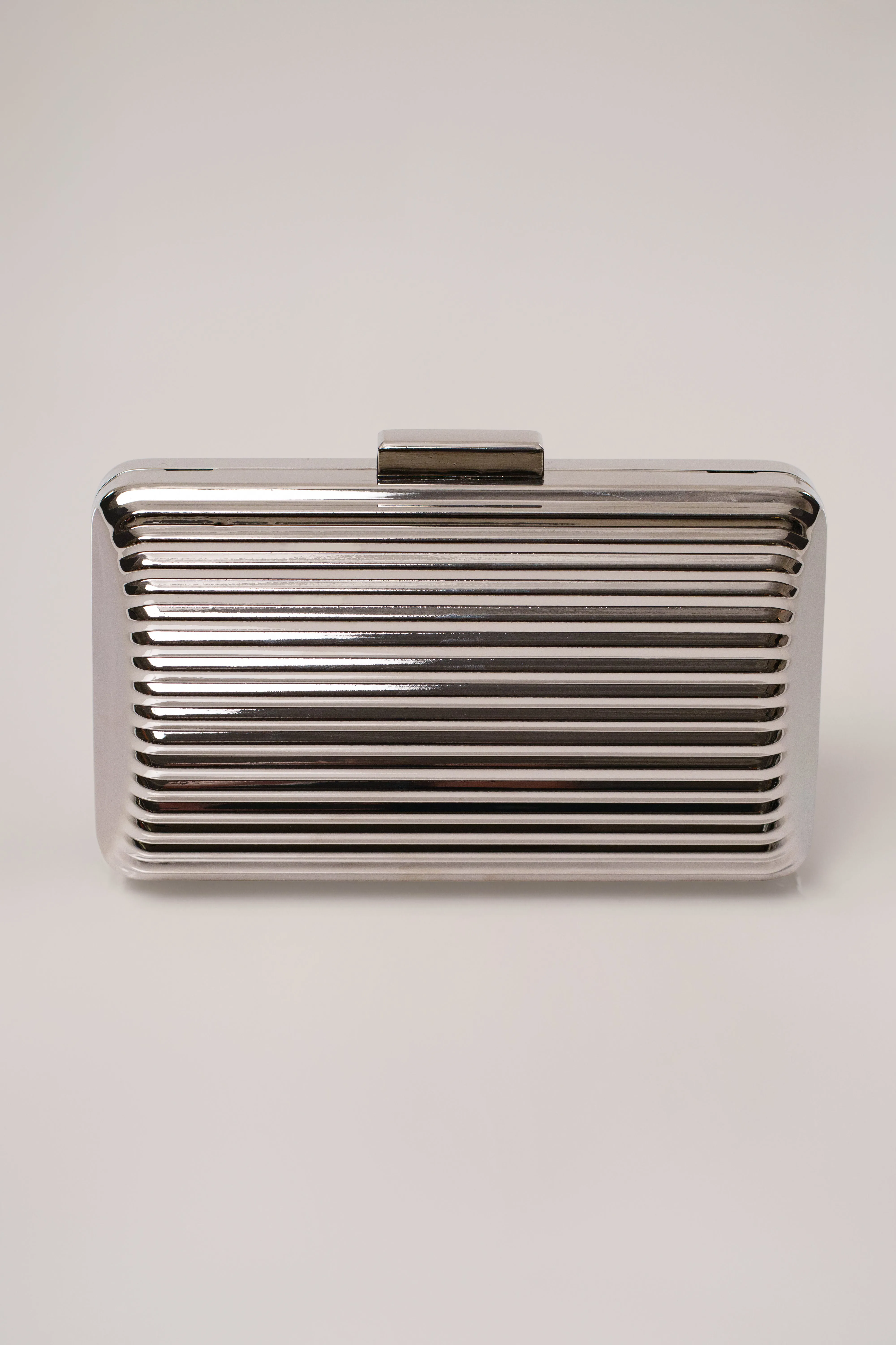 Silver Quinn Metallic Clutch sold by JLUXLABEL