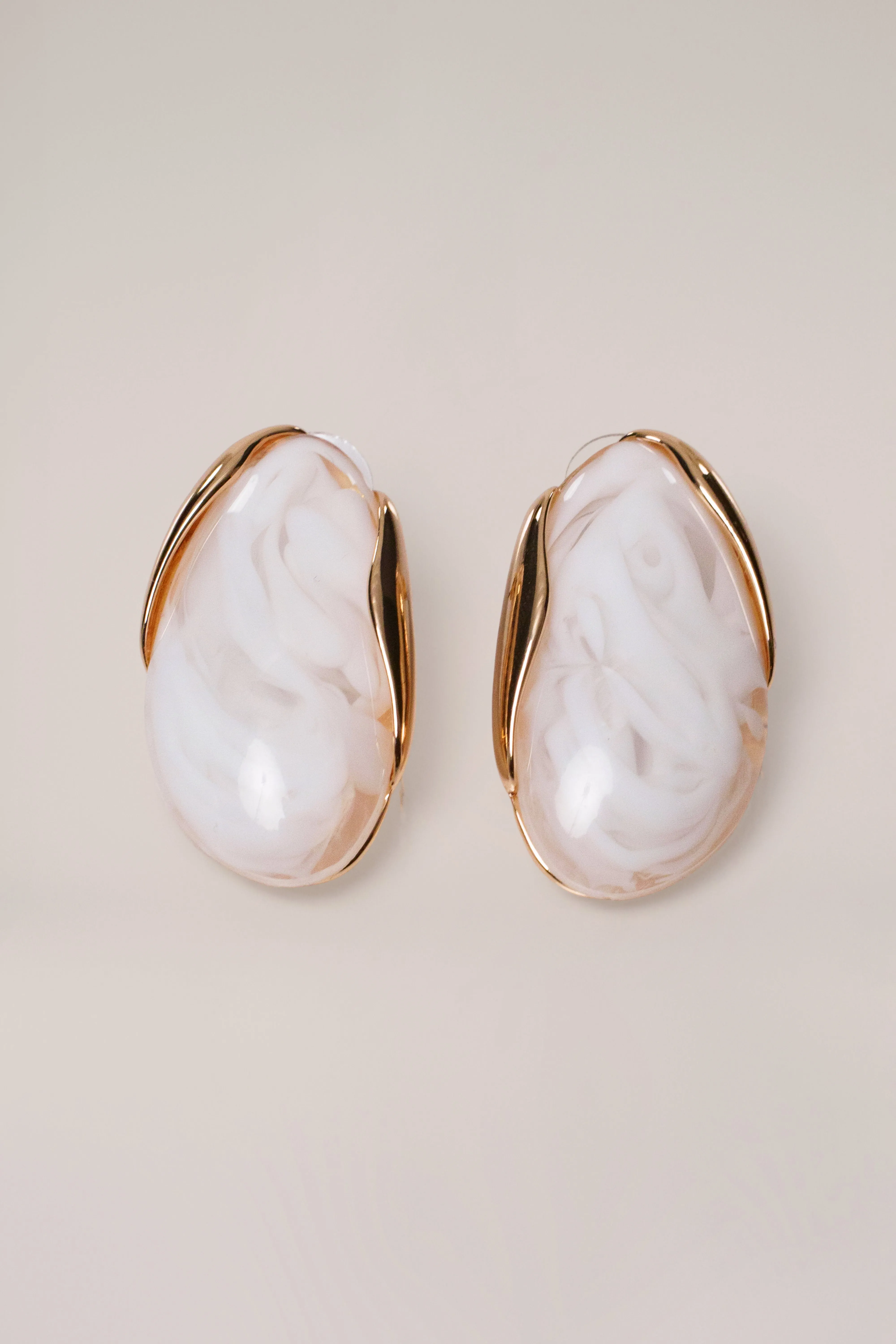 Gold Ethereal Marble Studs sold by JLUXLABEL